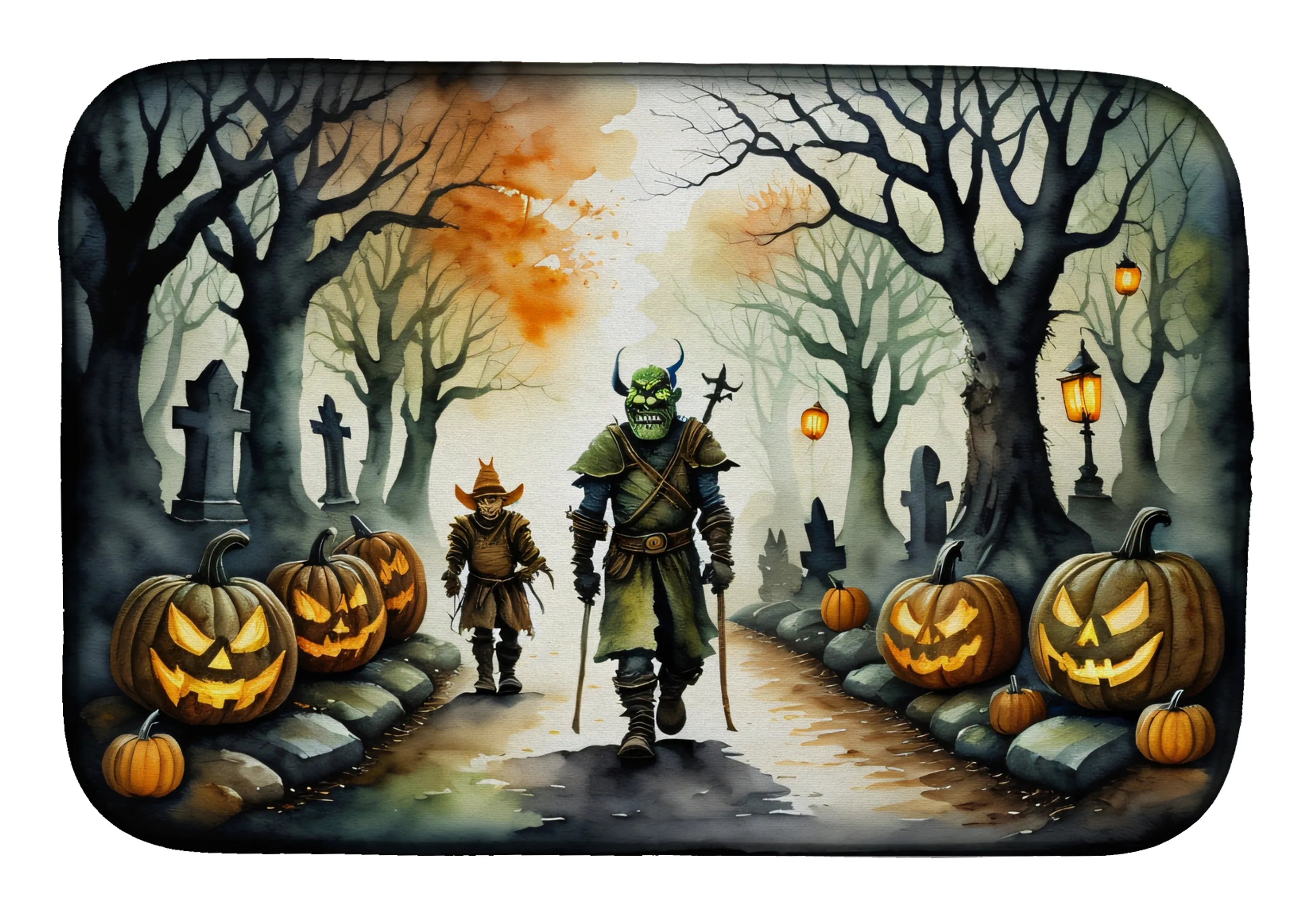 More Spooky Halloween Dish Drying Mat - Size: 14  X 21" | Pack Of: 1 | Collection name: More spooky halloween
