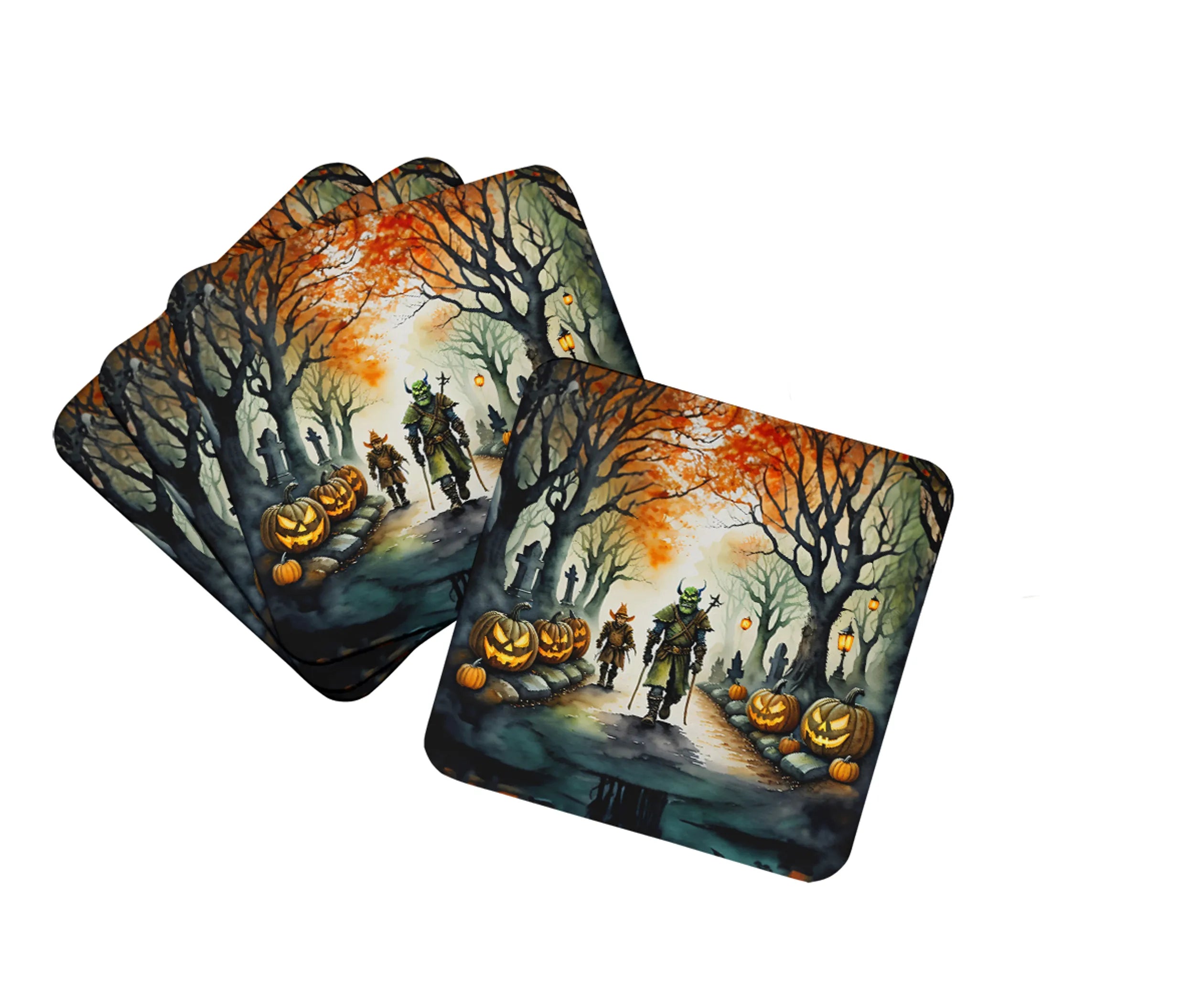 More Spooky Halloween Foam Coasters - Size: 3.5 | Pack Of: 1 | Collection name: More spooky halloween