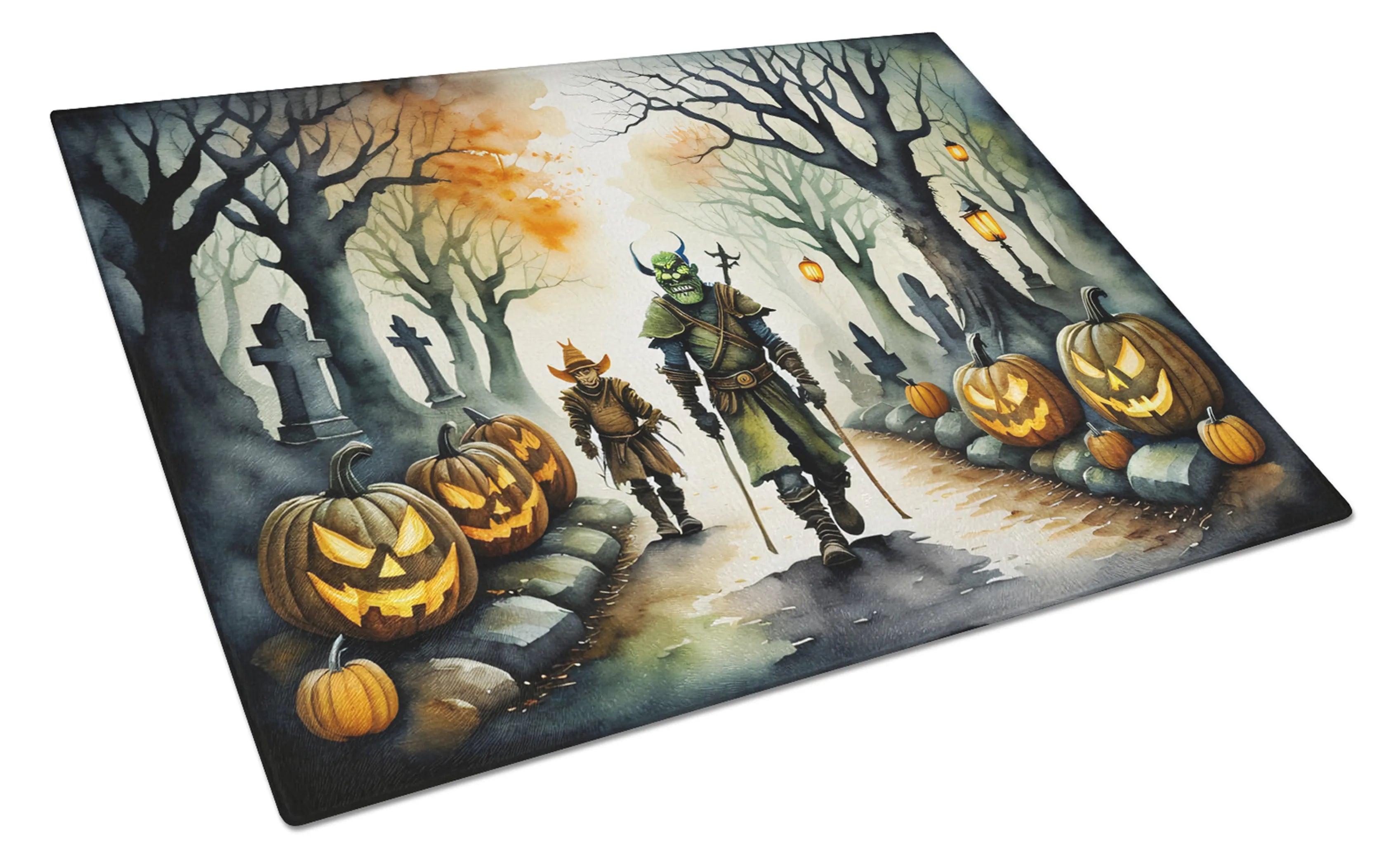 More Spooky Halloween Glass Cutting Board - Size: LARGE | Pack Of: 1 | Collection name: More spooky halloween