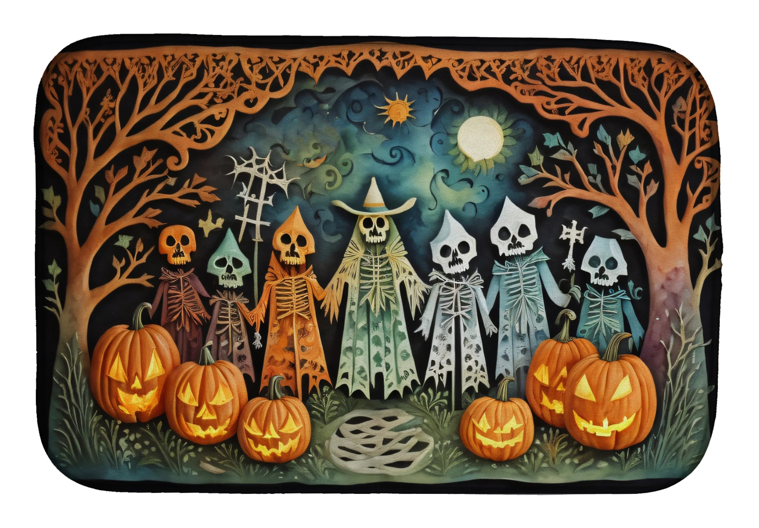 More Spooky Halloween Dish Drying Mat - Size: 14  X 21" | Pack Of: 1 | Collection name: More spooky halloween
