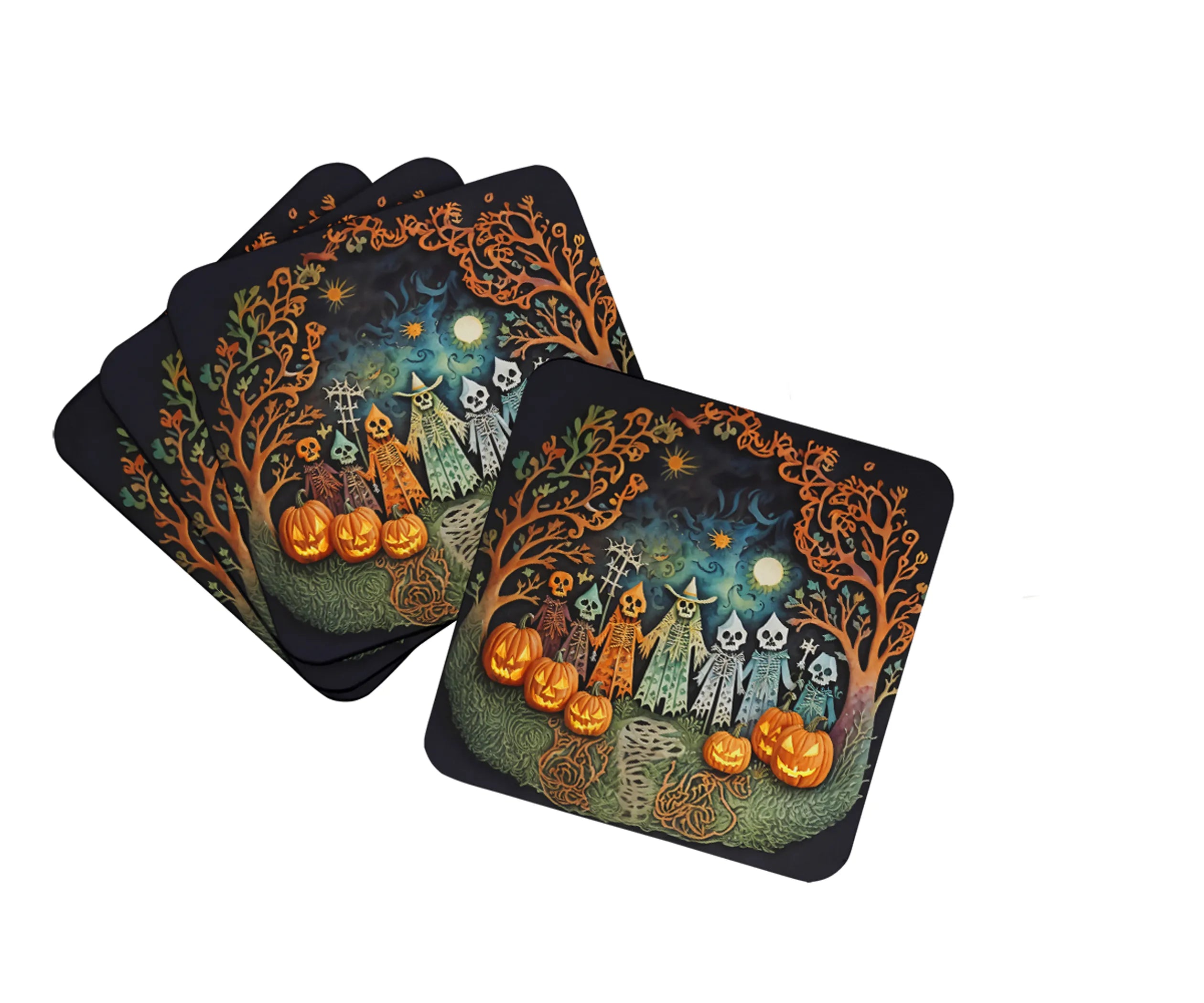 More Spooky Halloween Foam Coasters - Size: 3.5 | Pack Of: 1 | Collection name: More spooky halloween