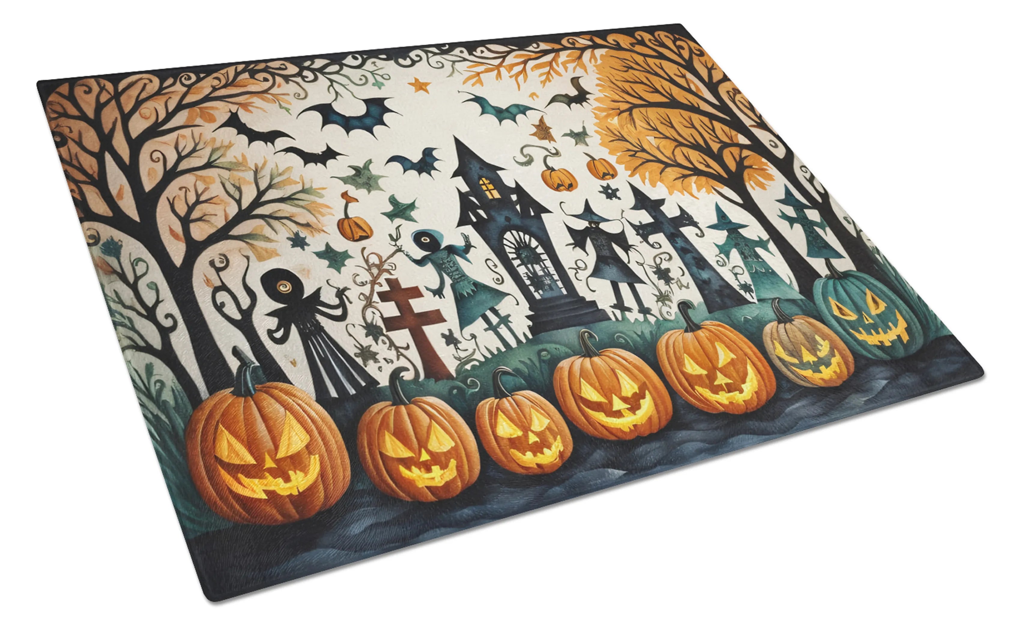 More Spooky Halloween Glass Cutting Board - Size: LARGE | Pack Of: 1 | Collection name: More spooky halloween
