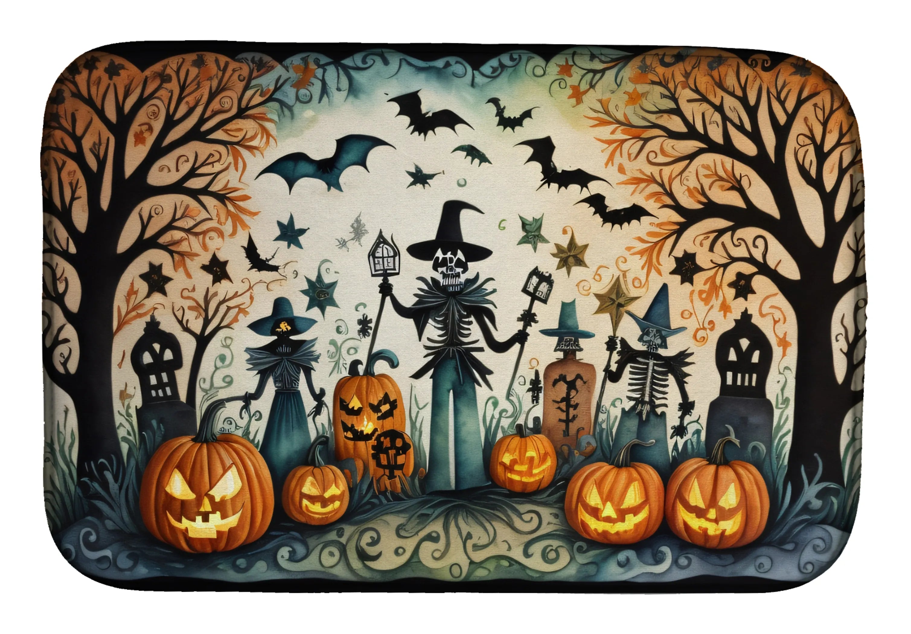 More Spooky Halloween Dish Drying Mat - Size: 14  X 21" | Pack Of: 1 | Collection name: More spooky halloween