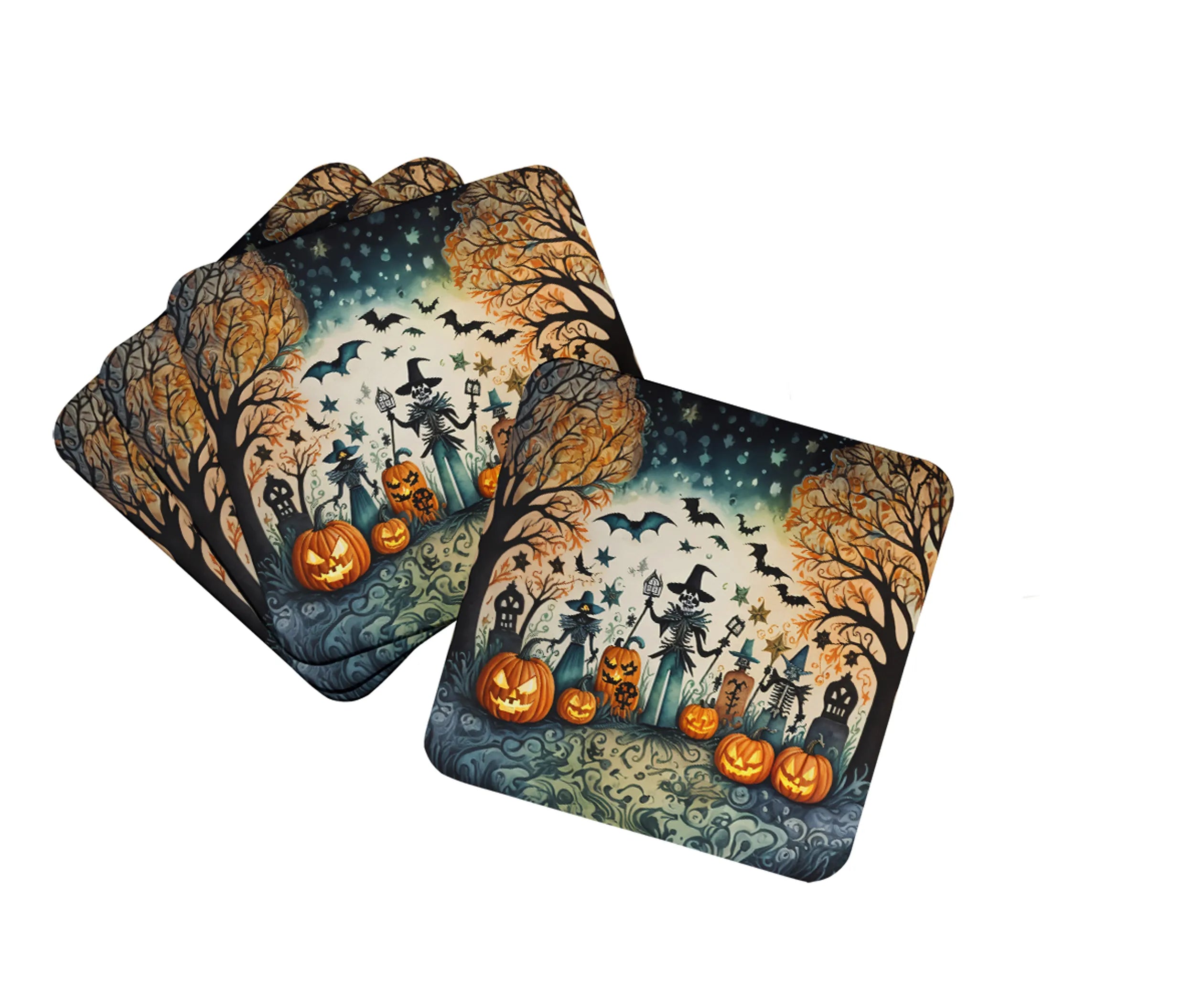 More Spooky Halloween Foam Coasters - Size: 3.5 | Pack Of: 1 | Collection name: More spooky halloween