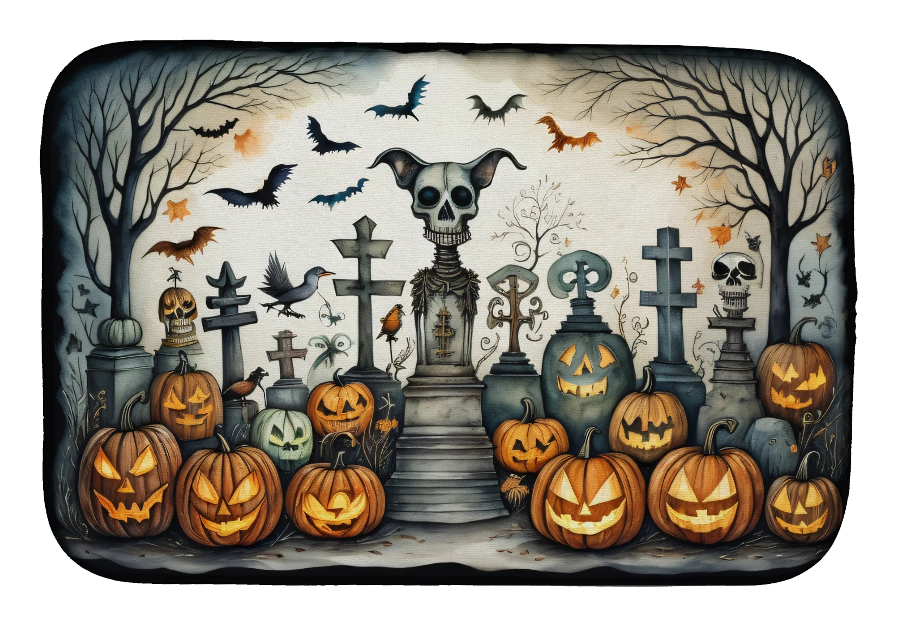 More Spooky Halloween Dish Drying Mat - Size: 14  X 21" | Pack Of: 1 | Collection name: More spooky halloween