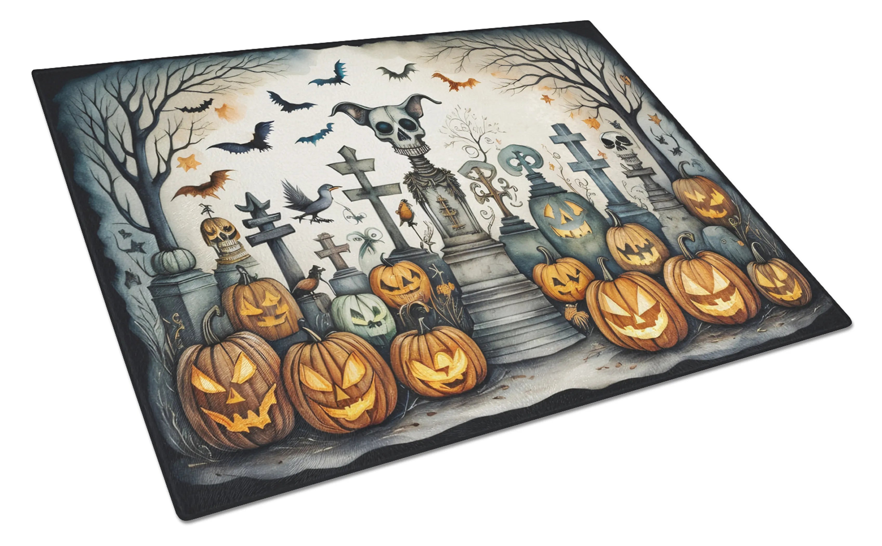 More Spooky Halloween Glass Cutting Board - Size: LARGE | Pack Of: 1 | Collection name: More spooky halloween