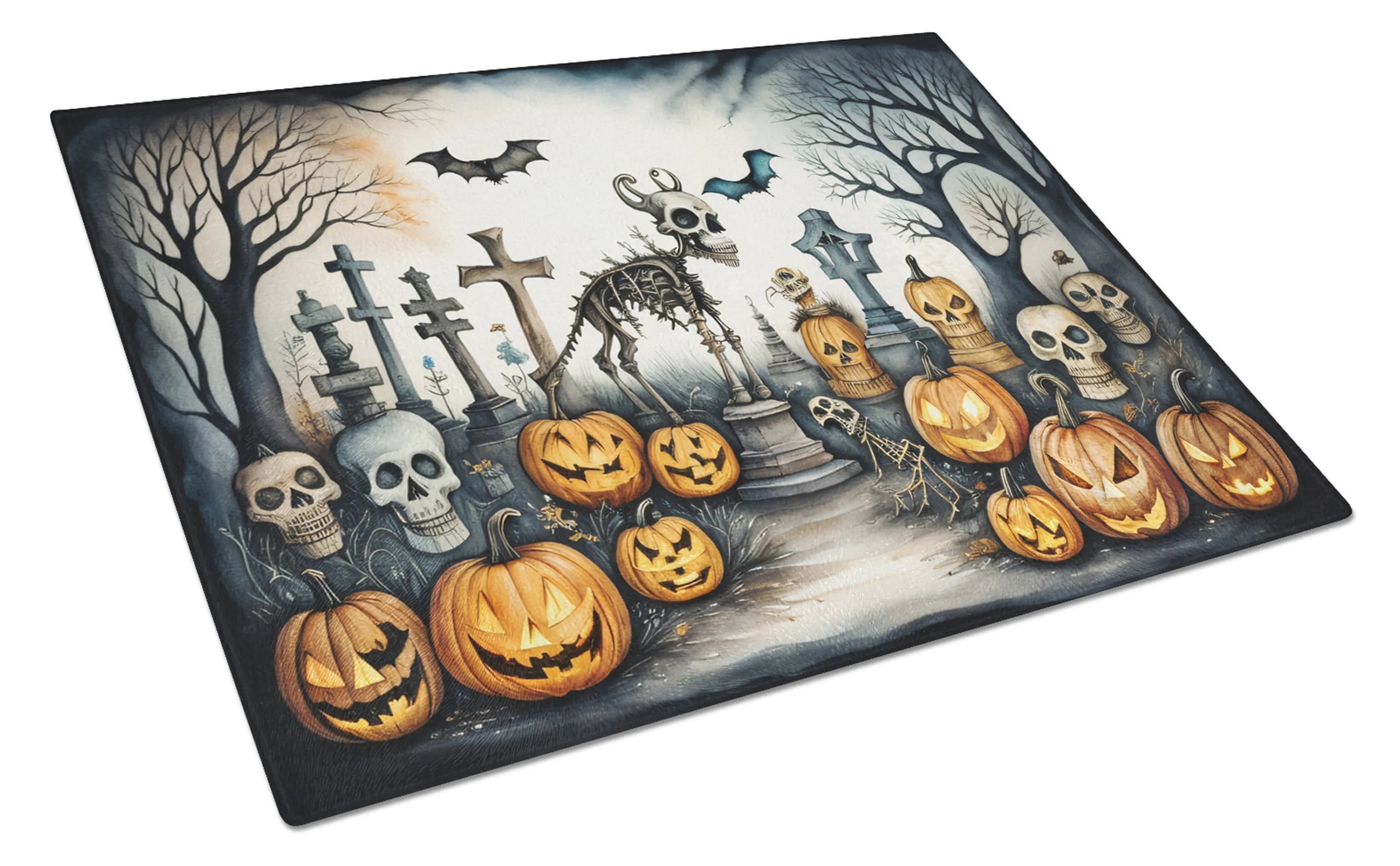 More Spooky Halloween Glass Cutting Board - Size: LARGE | Pack Of: 1 | Collection name: More spooky halloween