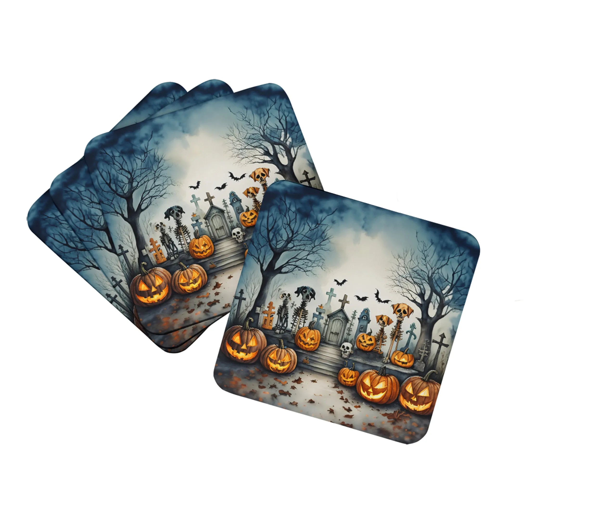 More Spooky Halloween Foam Coasters - Size: 3.5 | Pack Of: 1 | Collection name: More spooky halloween