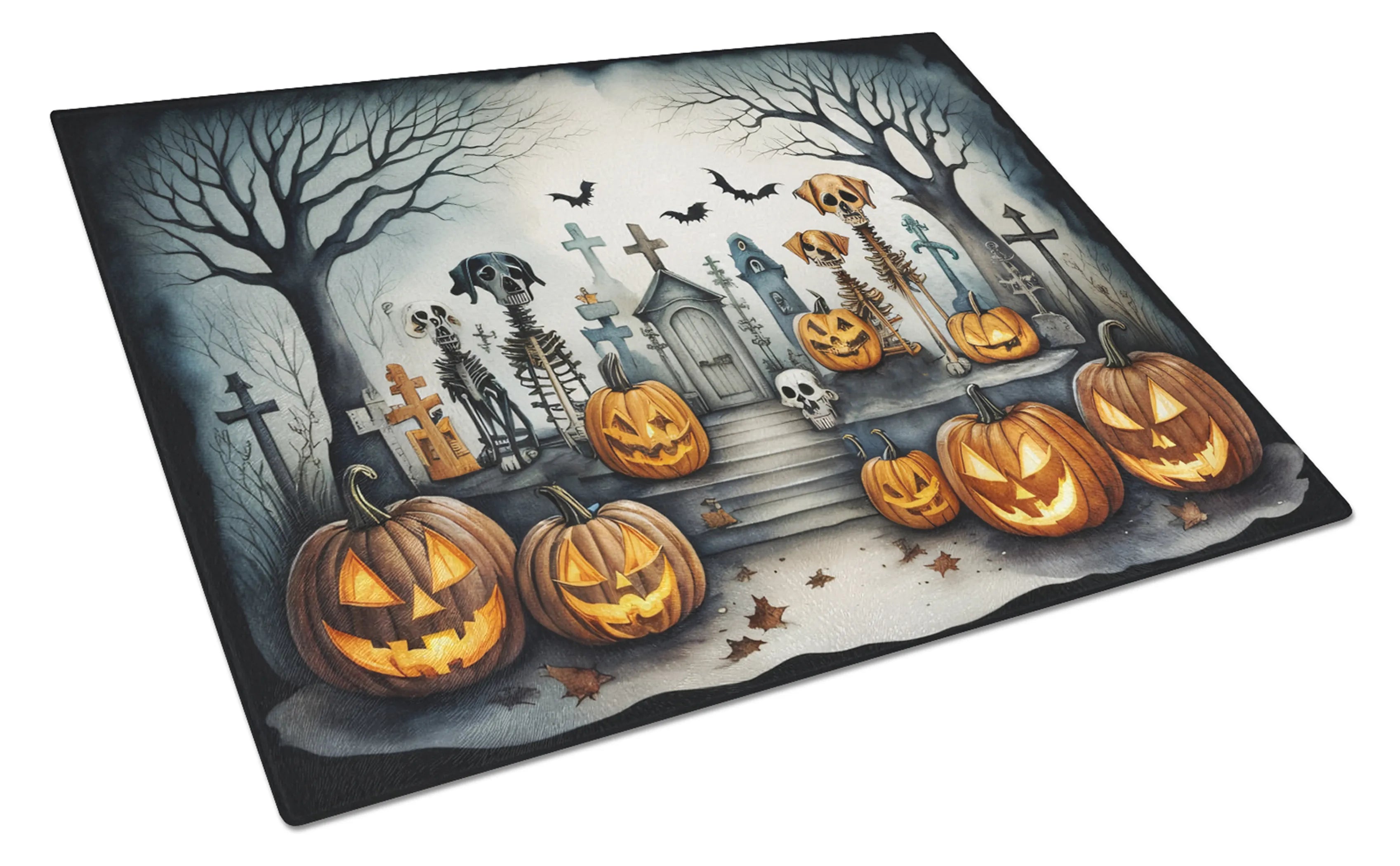 More Spooky Halloween Glass Cutting Board - Size: LARGE | Pack Of: 1 | Collection name: More spooky halloween