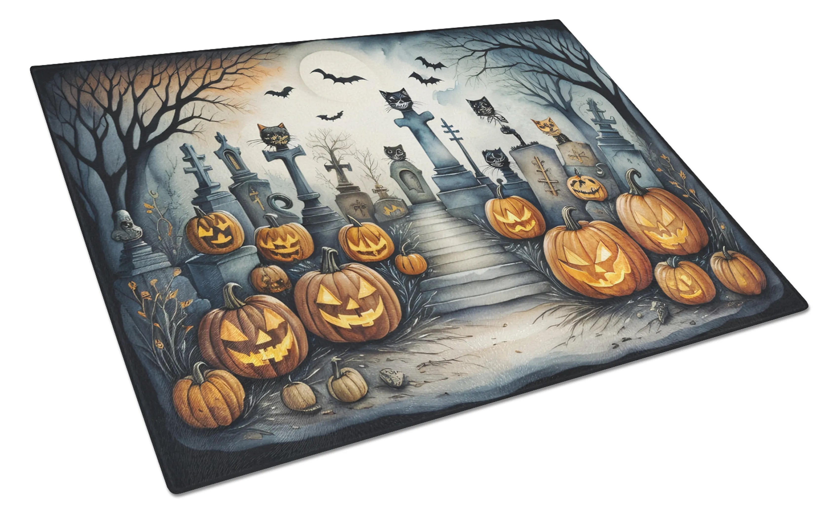 More Spooky Halloween Glass Cutting Board - Size: LARGE | Pack Of: 1 | Collection name: More spooky halloween