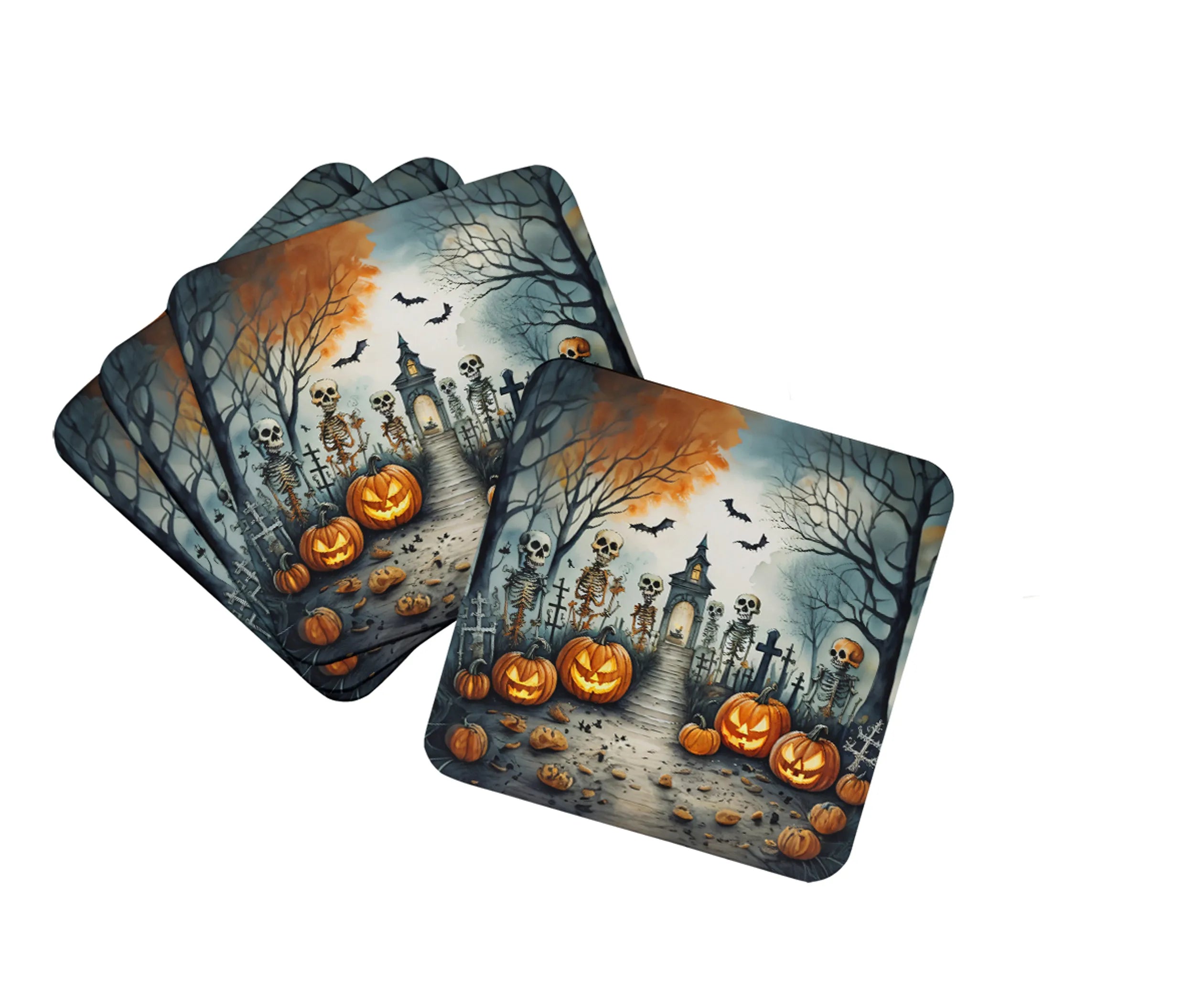 More Spooky Halloween Foam Coasters - Size: 3.5 | Pack Of: 1 | Collection name: More spooky halloween