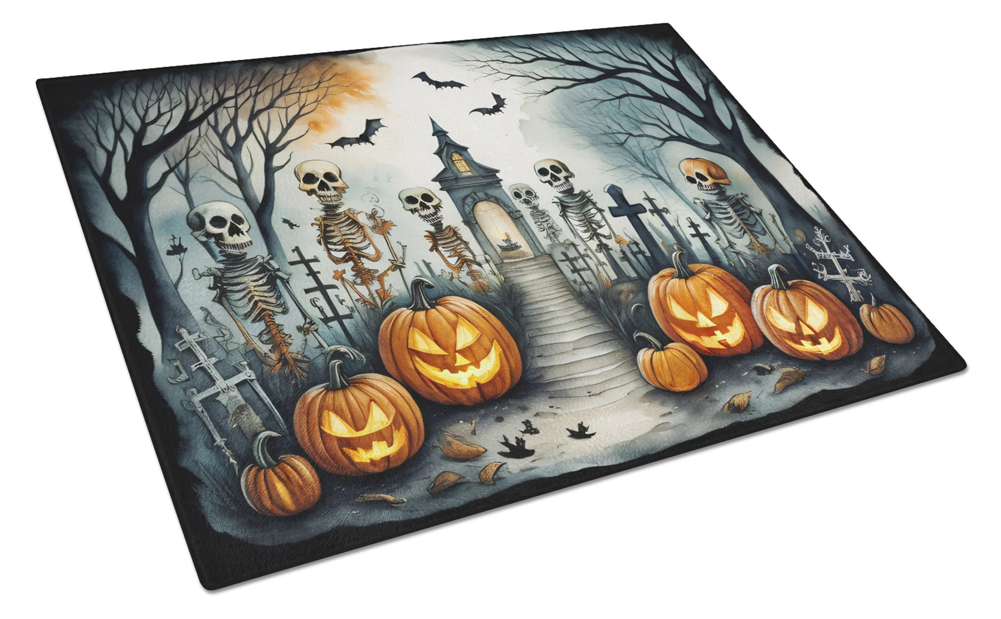 More Spooky Halloween Glass Cutting Board - Size: LARGE | Pack Of: 1 | Collection name: More spooky halloween