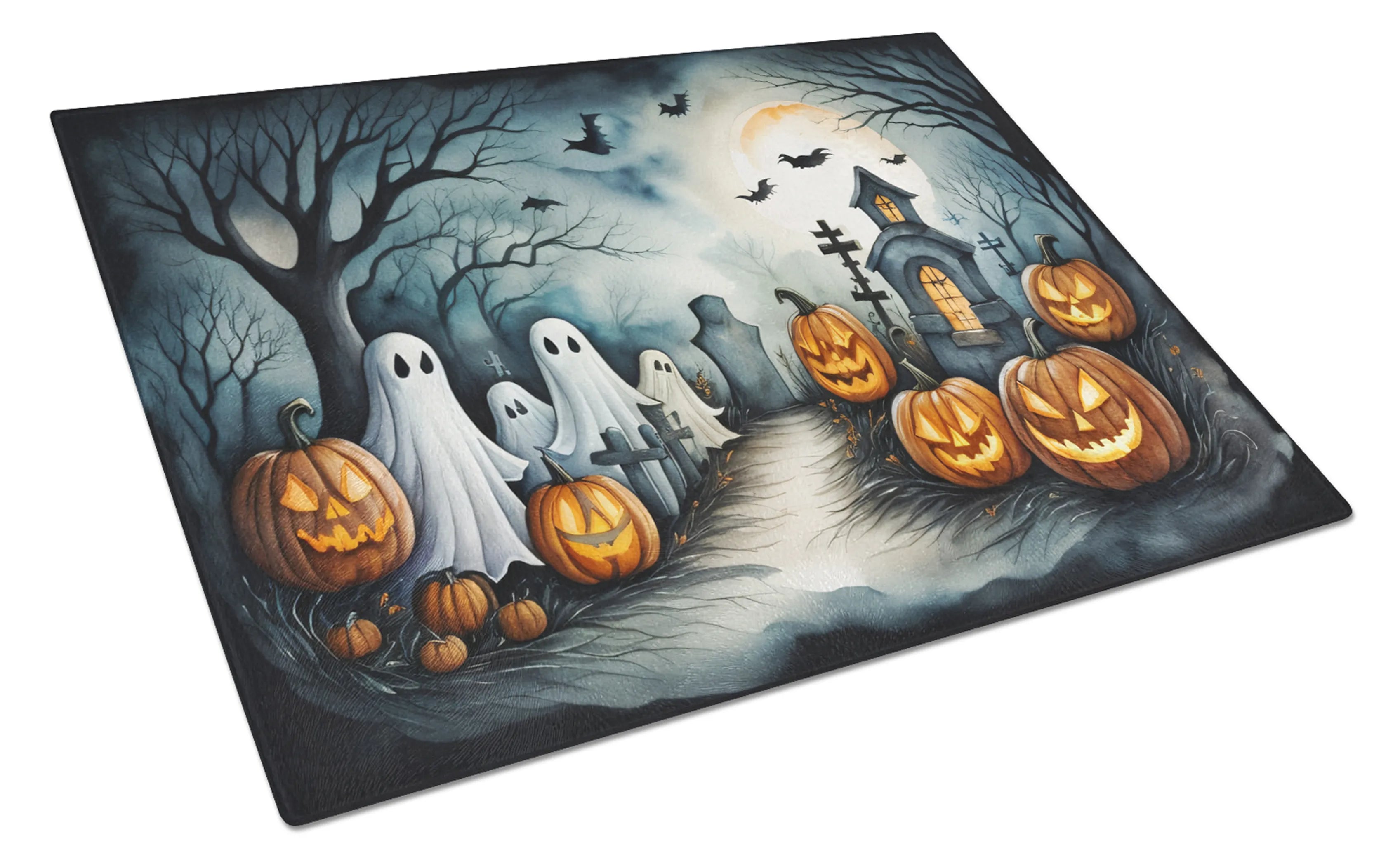 More Spooky Halloween Glass Cutting Board - Size: LARGE | Pack Of: 1 | Collection name: More spooky halloween