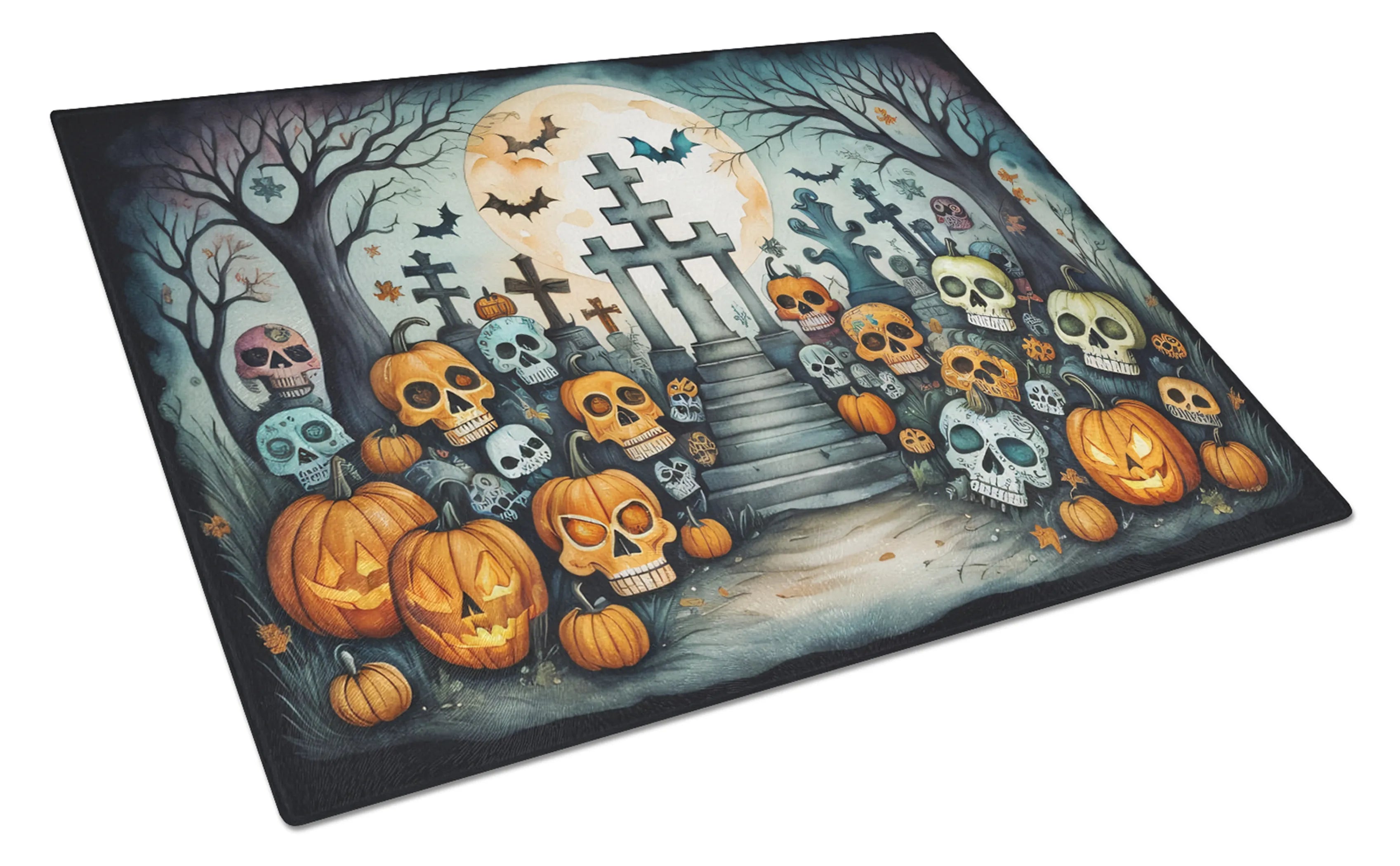 More Spooky Halloween Glass Cutting Board - Size: LARGE | Pack Of: 1 | Collection name: More spooky halloween