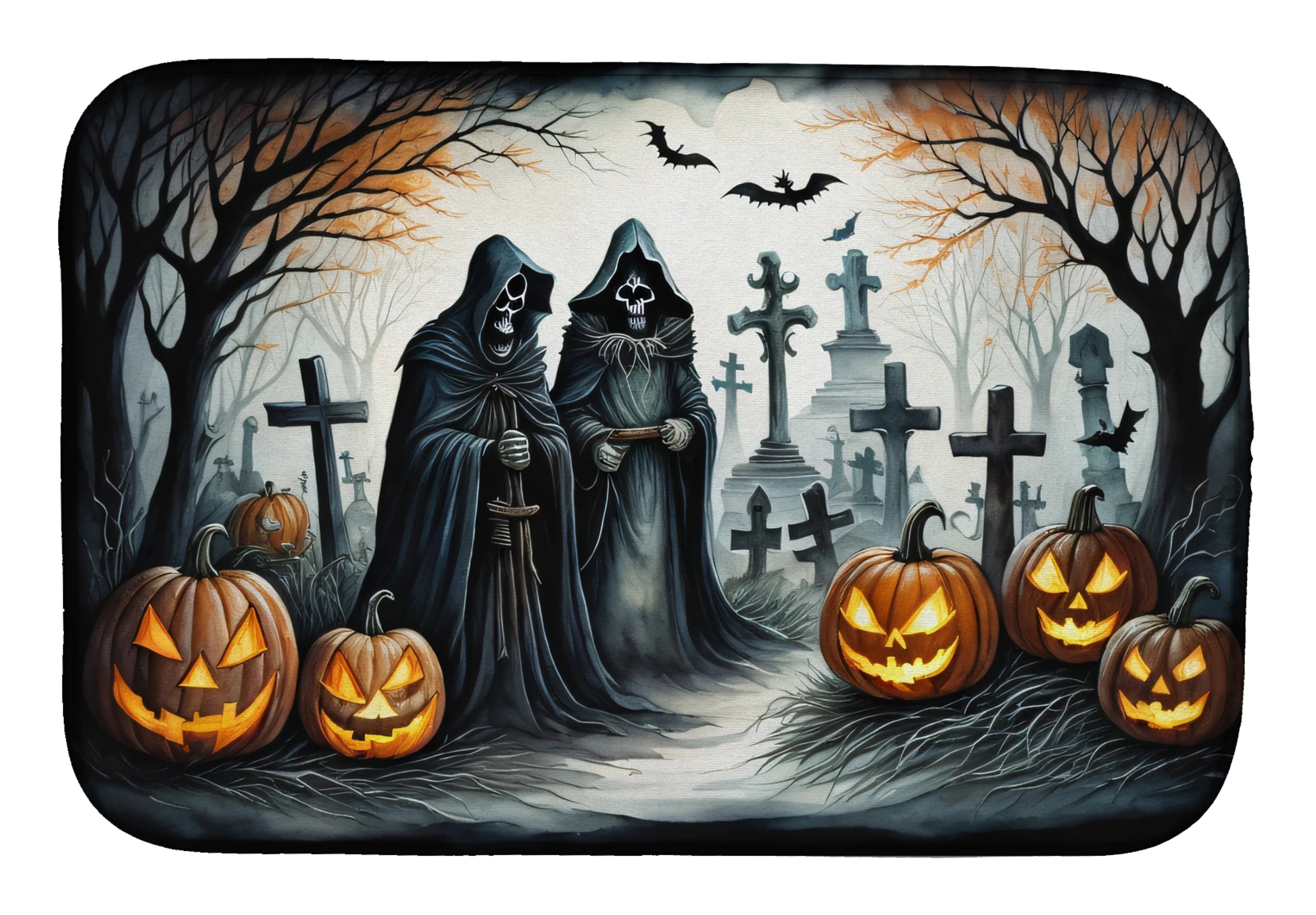 More Spooky Halloween Dish Drying Mat - Size: 14  X 21" | Pack Of: 1 | Collection name: More spooky halloween