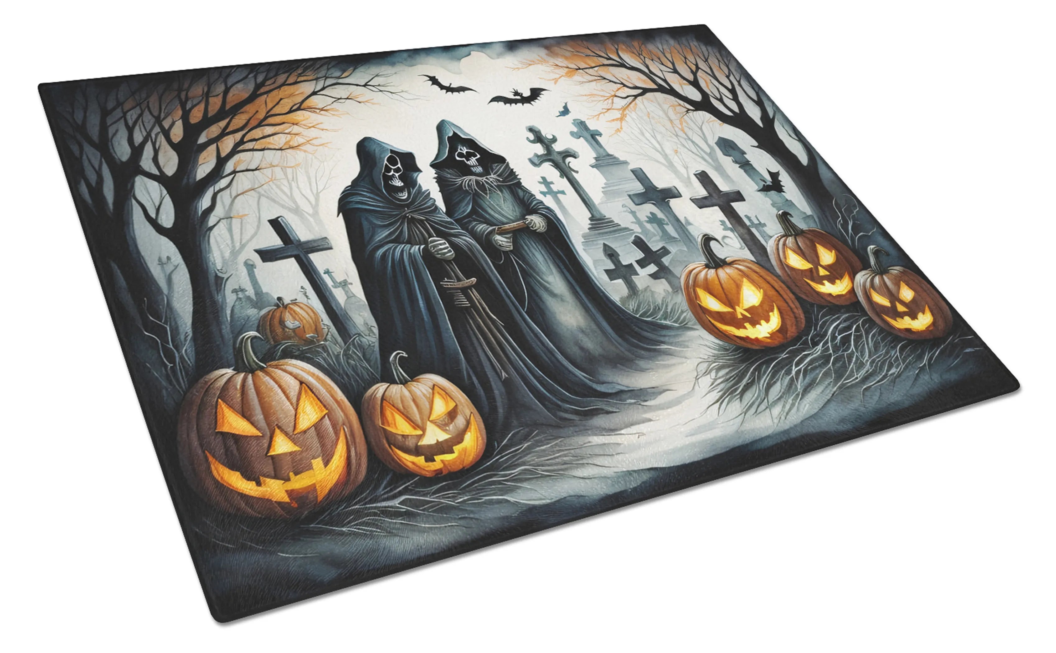 More Spooky Halloween Glass Cutting Board - Size: LARGE | Pack Of: 1 | Collection name: More spooky halloween