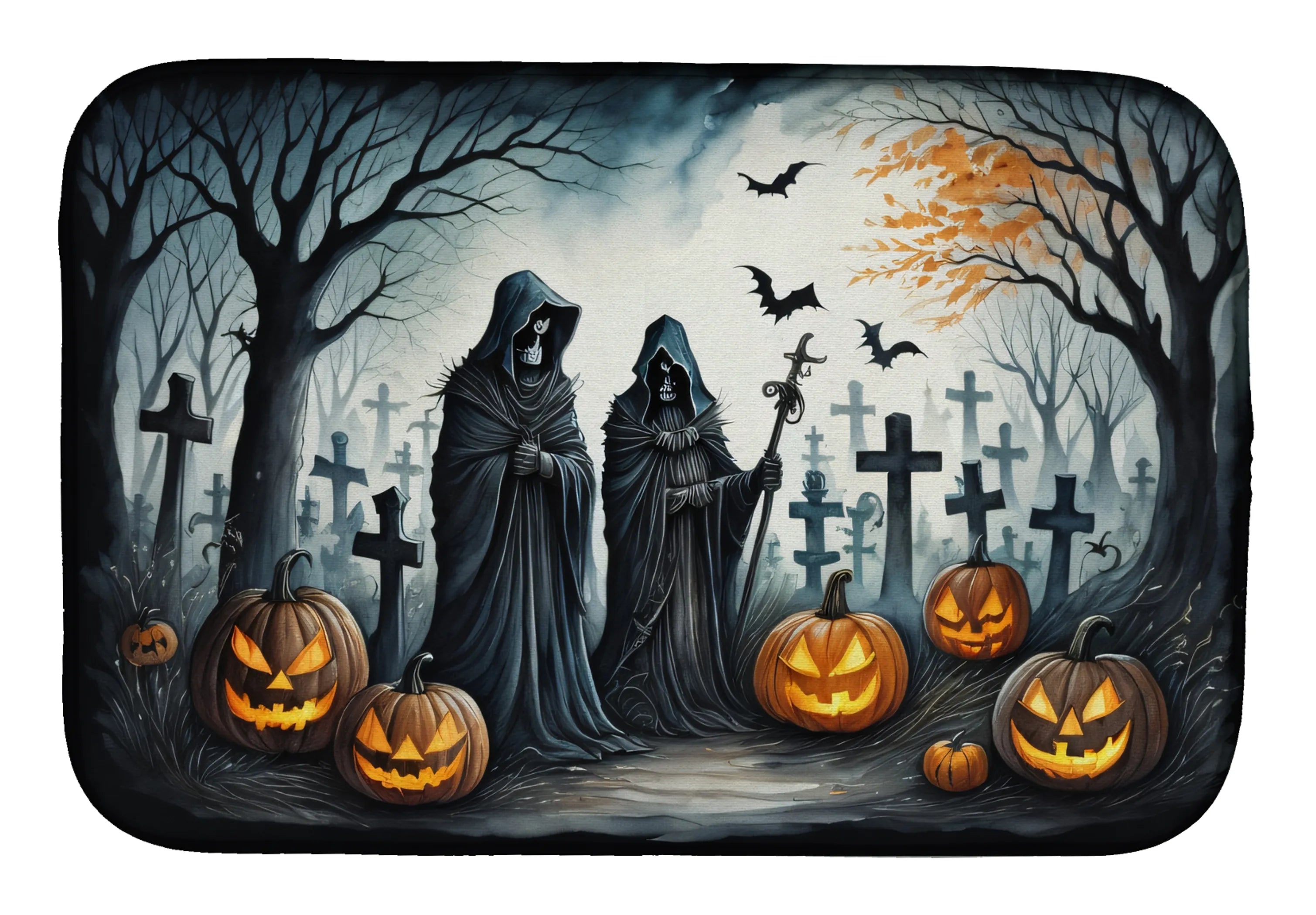 More Spooky Halloween Dish Drying Mat - Size: 14  X 21" | Pack Of: 1 | Collection name: More spooky halloween
