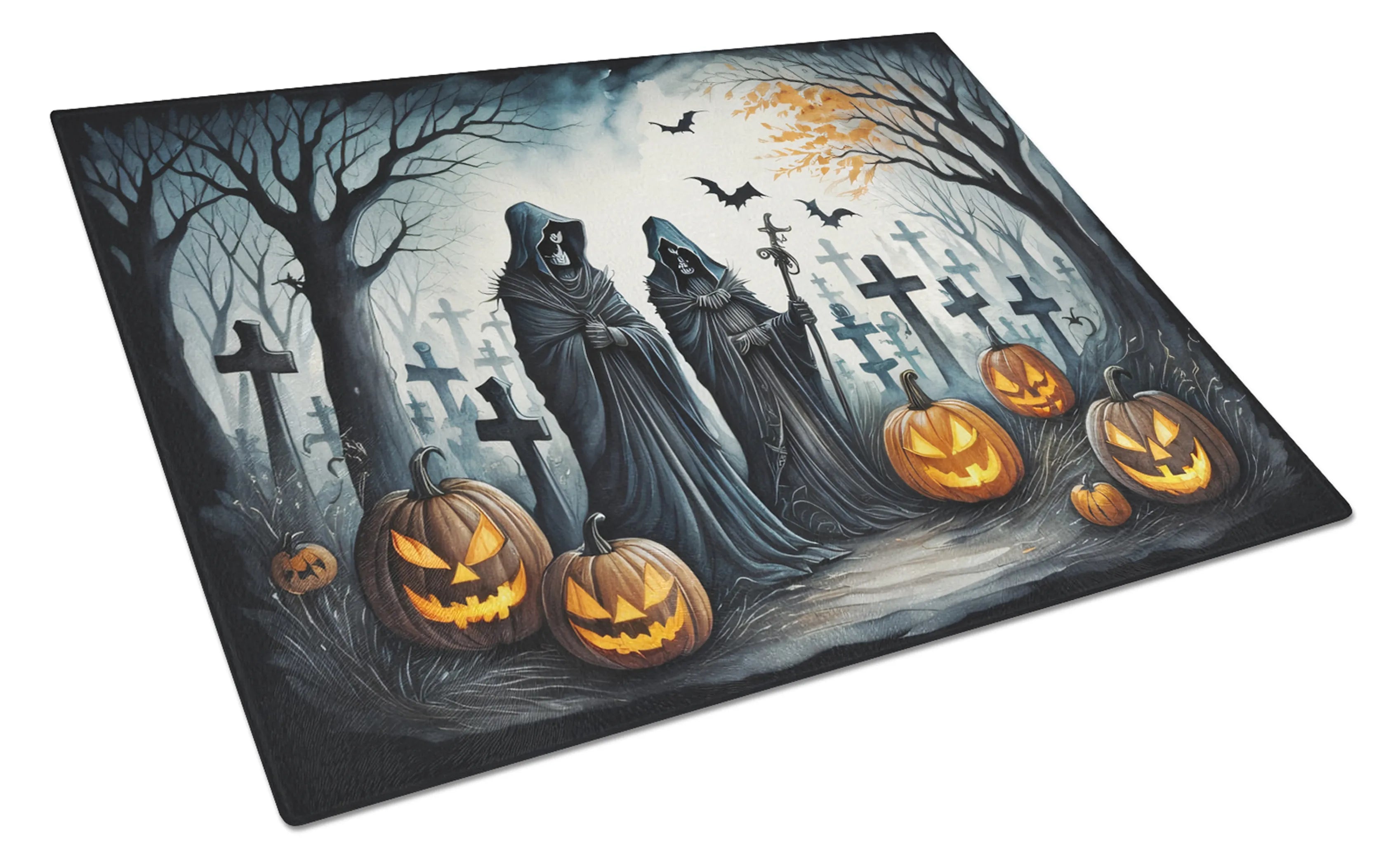 More Spooky Halloween Glass Cutting Board - Size: LARGE | Pack Of: 1 | Collection name: More spooky halloween