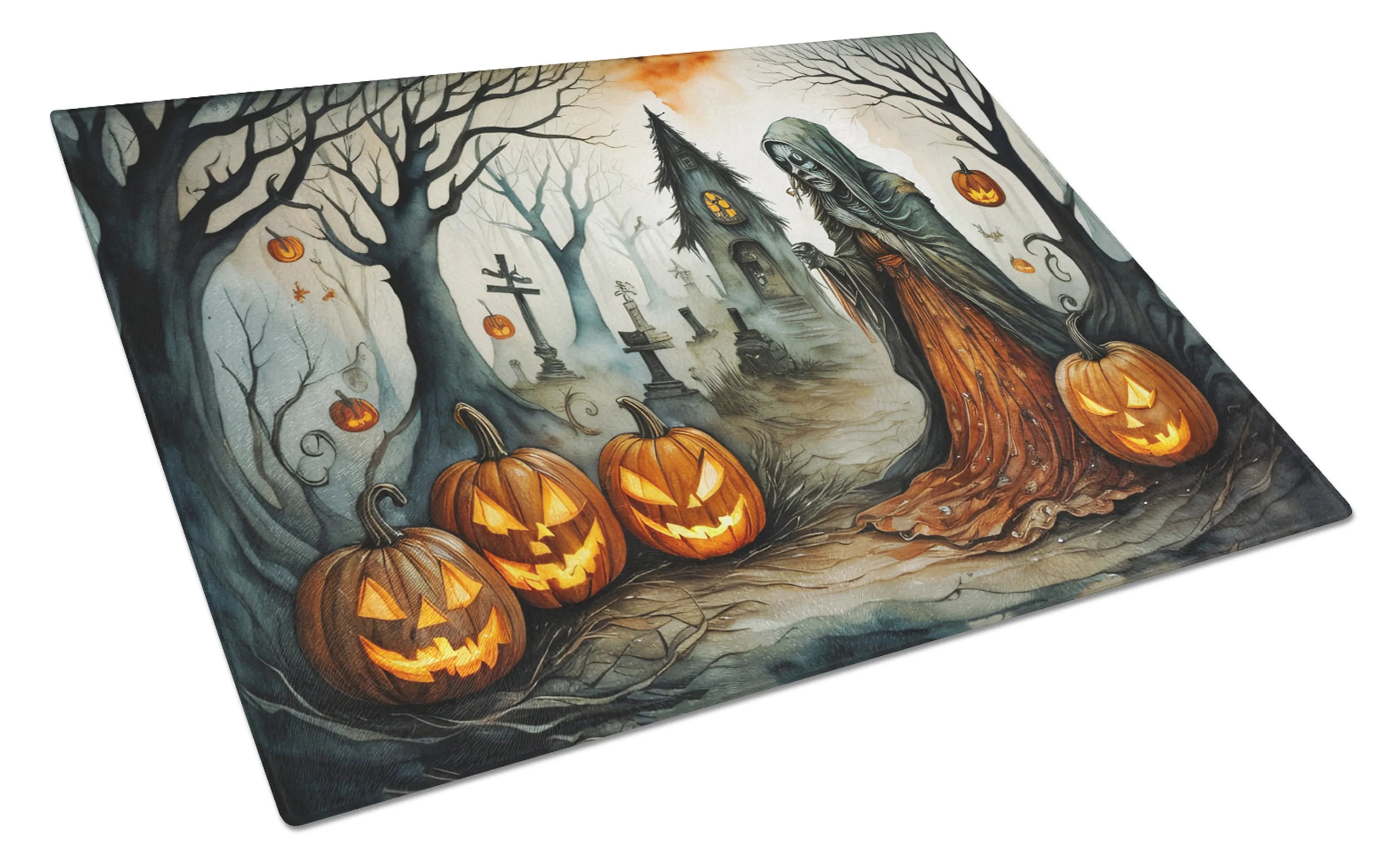 More Spooky Halloween Glass Cutting Board - Size: LARGE | Pack Of: 1 | Collection name: More spooky halloween