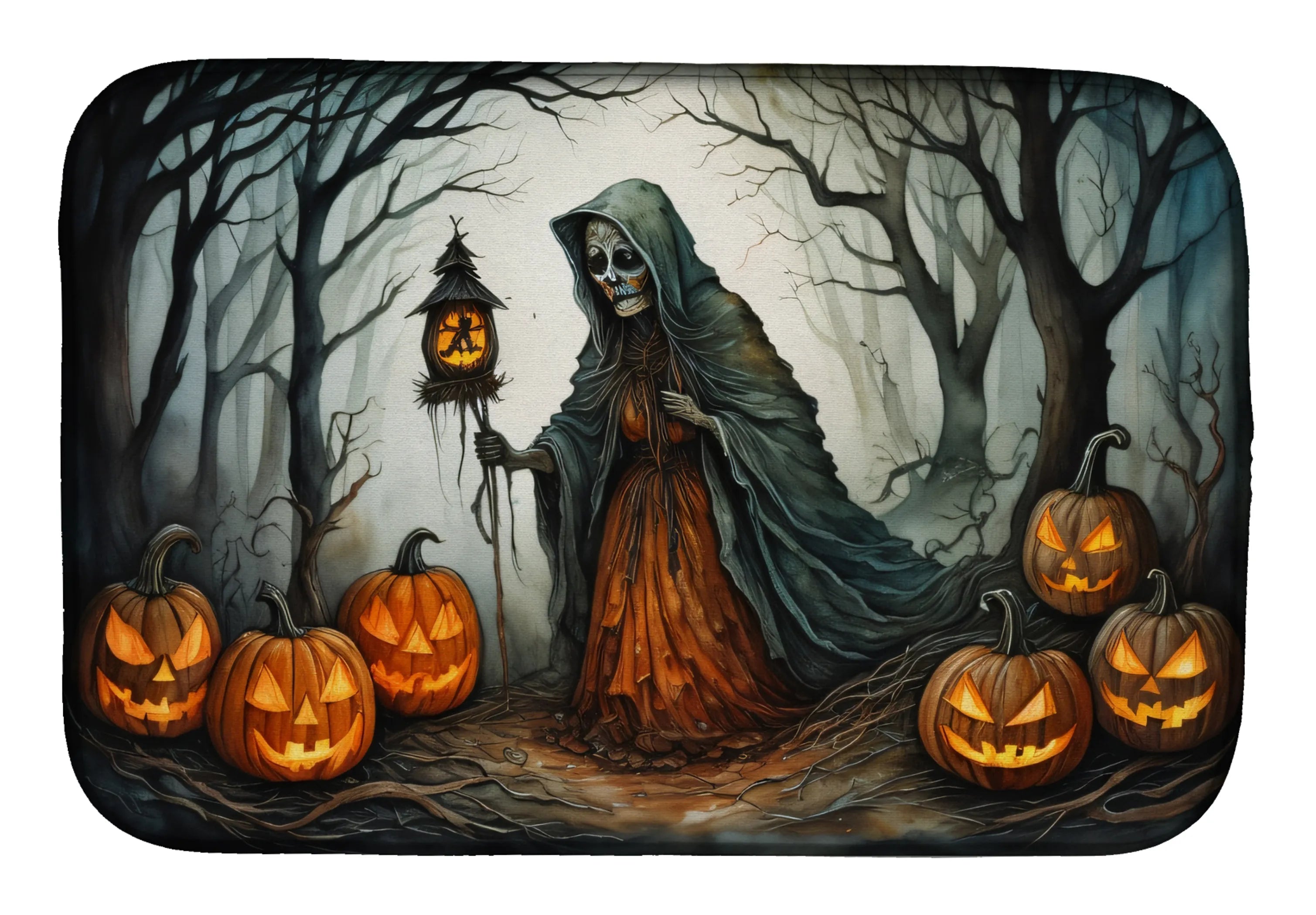 More Spooky Halloween Dish Drying Mat - Size: 14  X 21" | Pack Of: 1 | Collection name: More spooky halloween