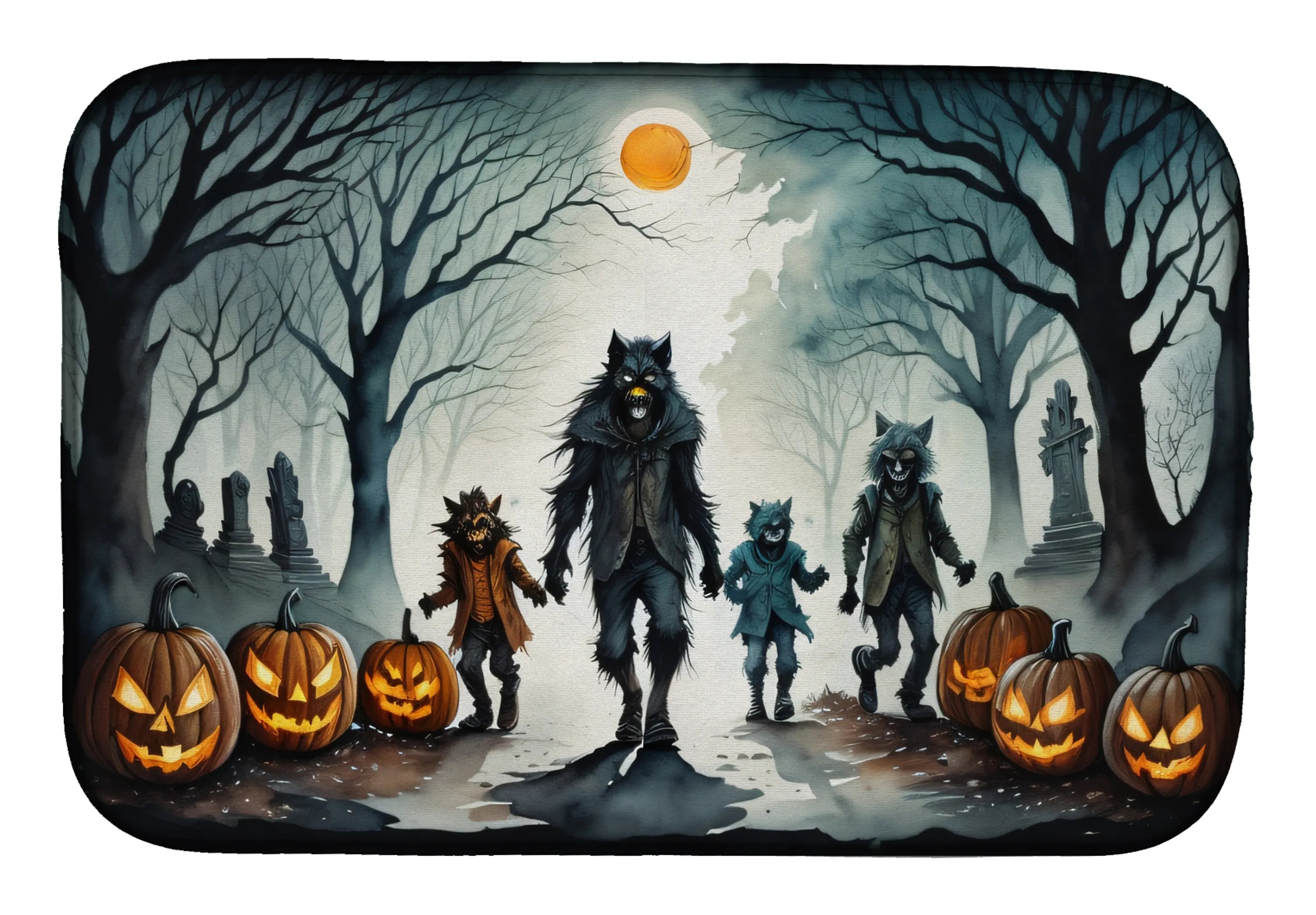 More Spooky Halloween Dish Drying Mat - Size: 14  X 21" | Pack Of: 1 | Collection name: More spooky halloween