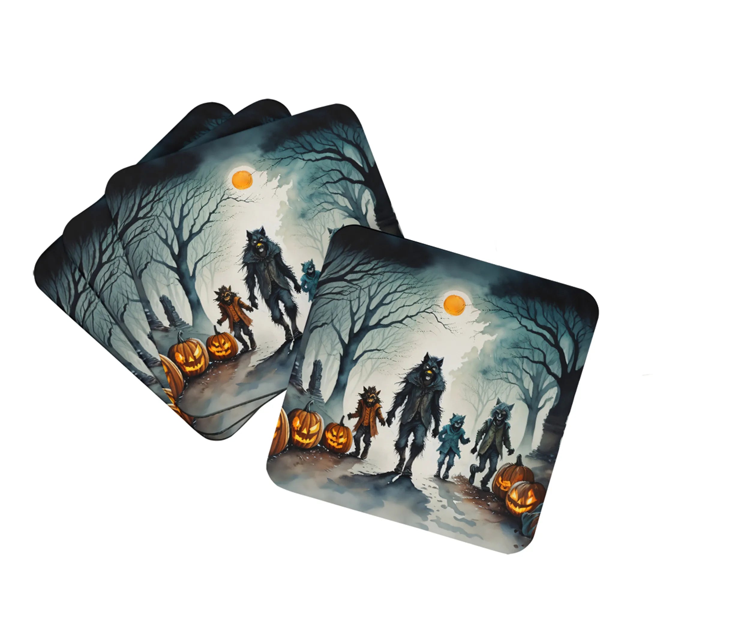 More Spooky Halloween Foam Coasters - Size: 3.5 | Pack Of: 1 | Collection name: More spooky halloween