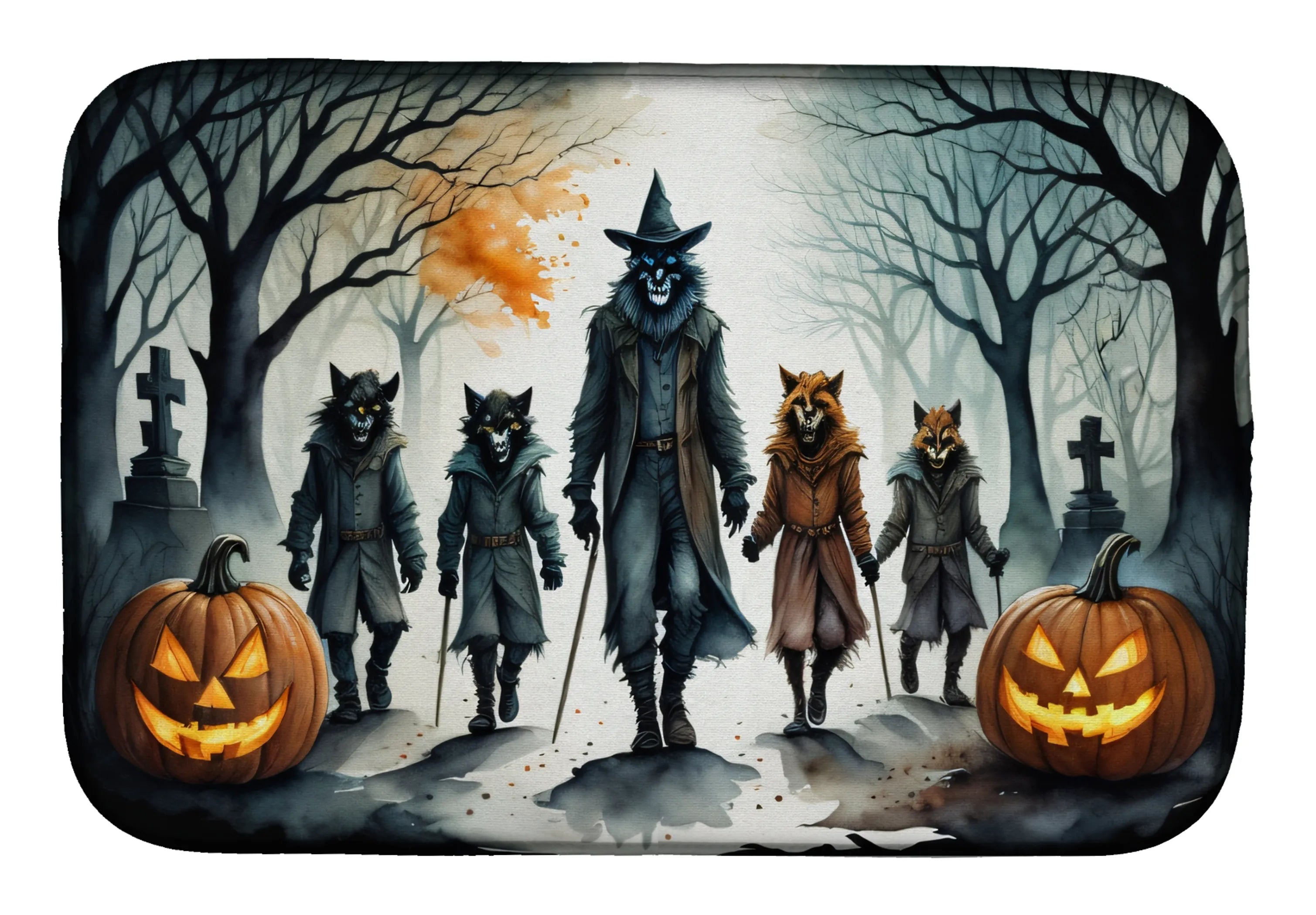 More Spooky Halloween Dish Drying Mat - Size: 14  X 21" | Pack Of: 1 | Collection name: More spooky halloween