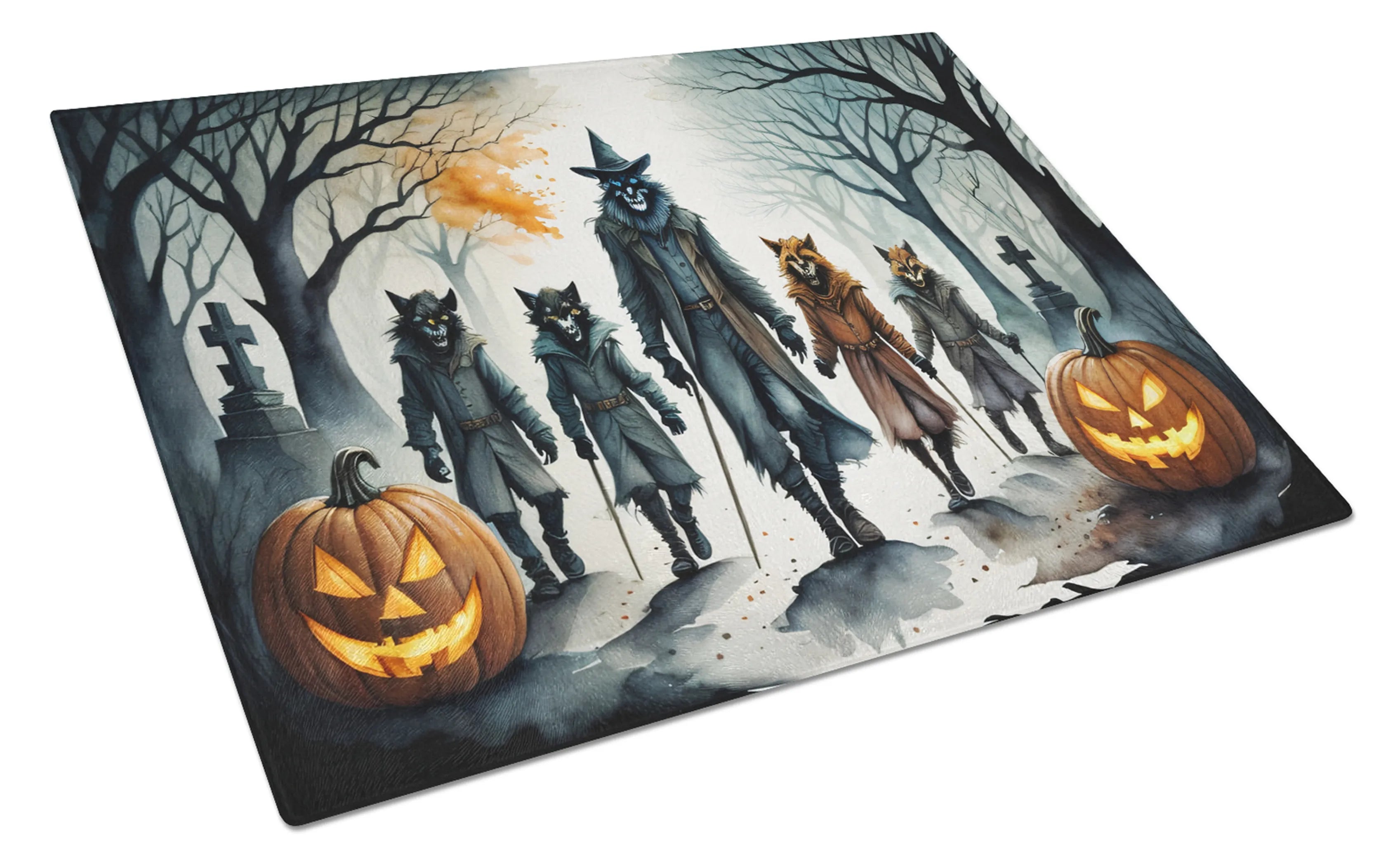 More Spooky Halloween Glass Cutting Board - Size: LARGE | Pack Of: 1 | Collection name: More spooky halloween