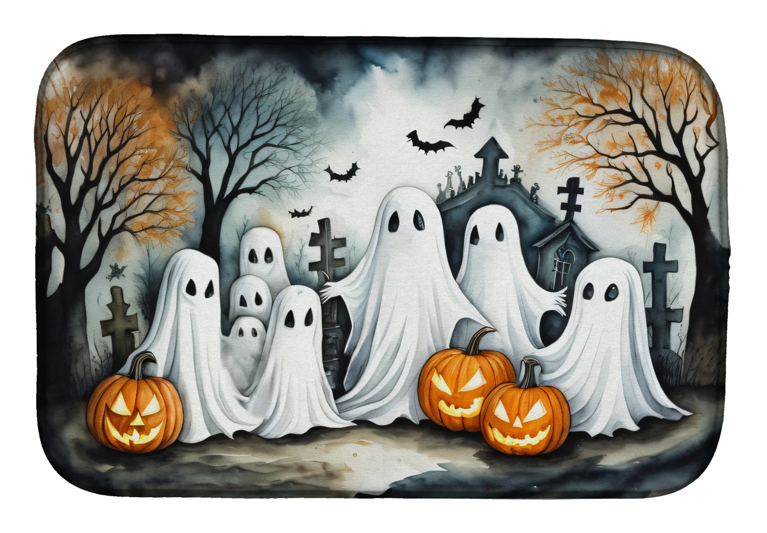 More Spooky Halloween Dish Drying Mat - Size: 14  X 21" | Pack Of: 1 | Collection name: More spooky halloween