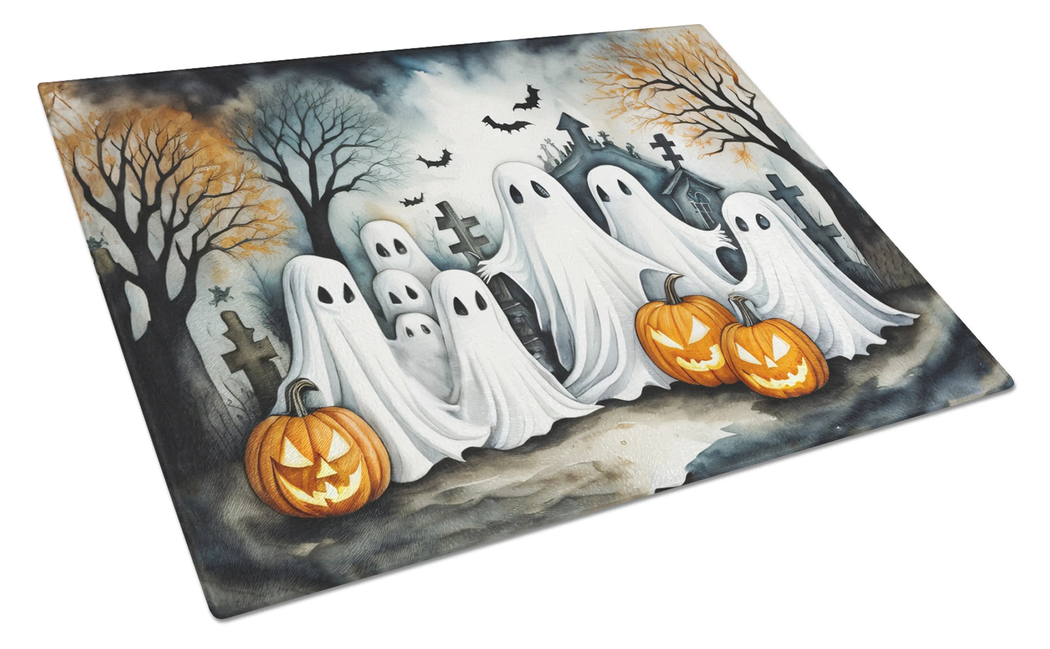 More Spooky Halloween Glass Cutting Board - Size: LARGE | Pack Of: 1 | Collection name: More spooky halloween