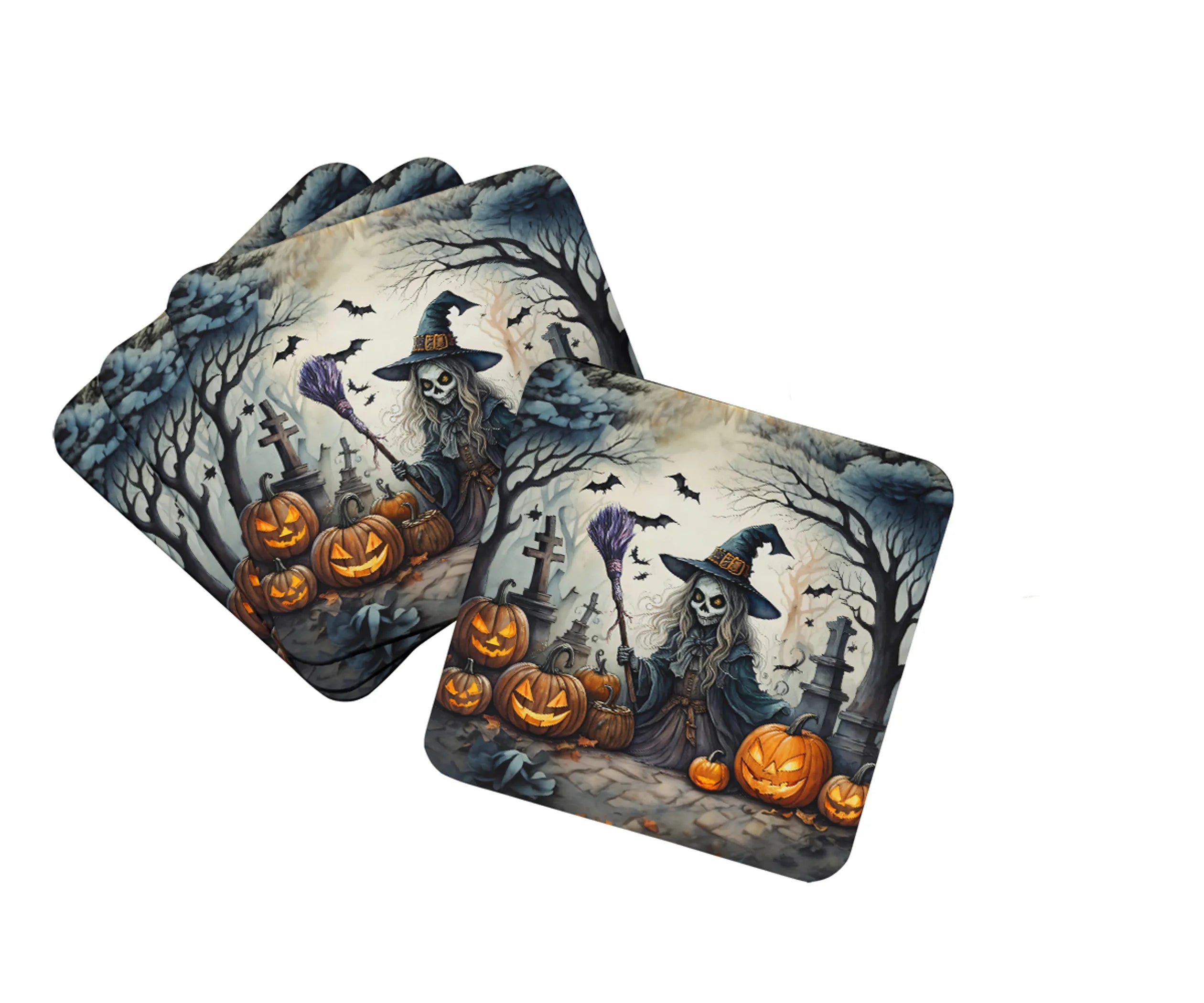 More Spooky Halloween Foam Coasters - Size: 3.5 | Pack Of: 1 | Collection name: More spooky halloween