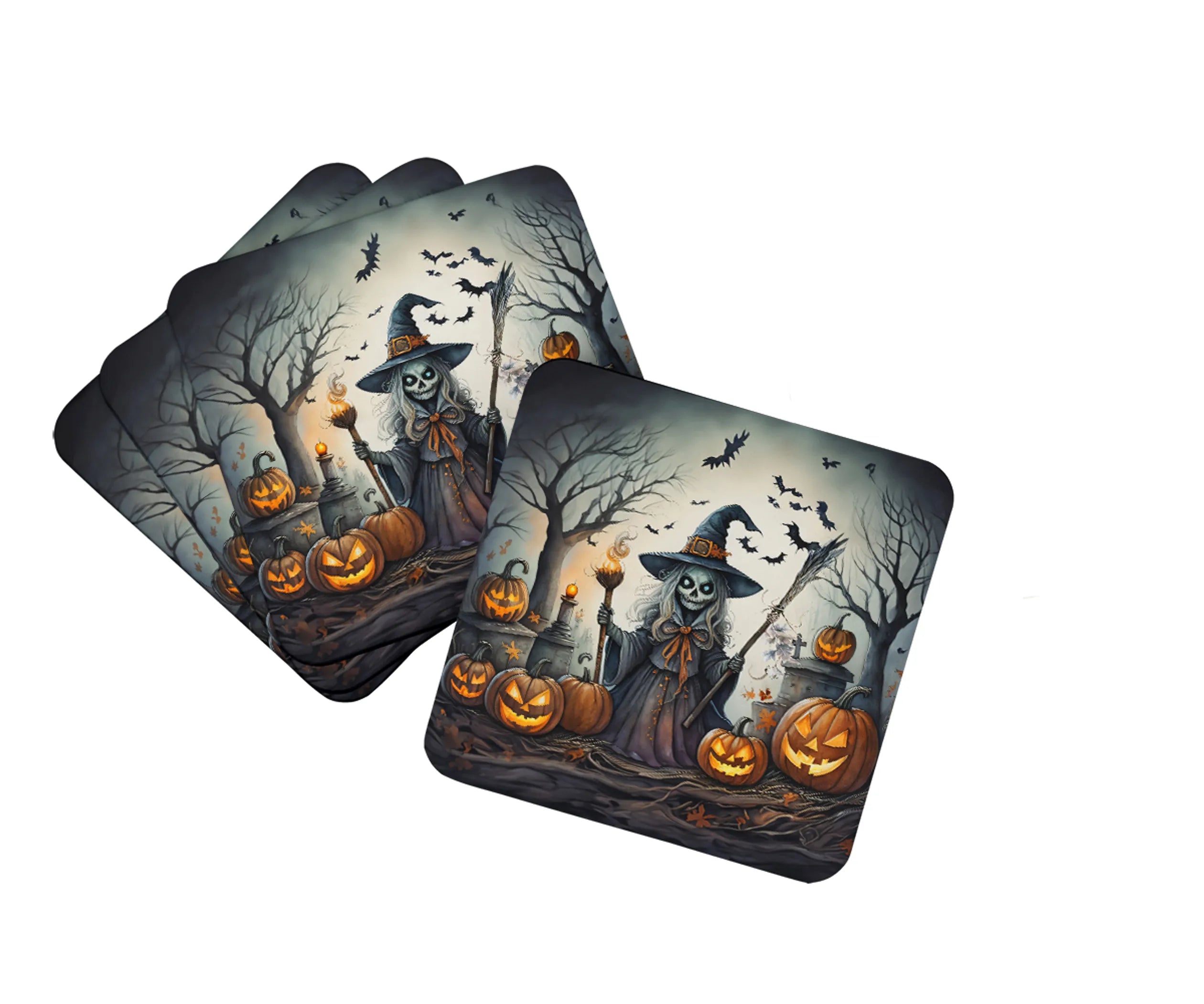 More Spooky Halloween Foam Coasters - Size: 3.5 | Pack Of: 1 | Collection name: More spooky halloween