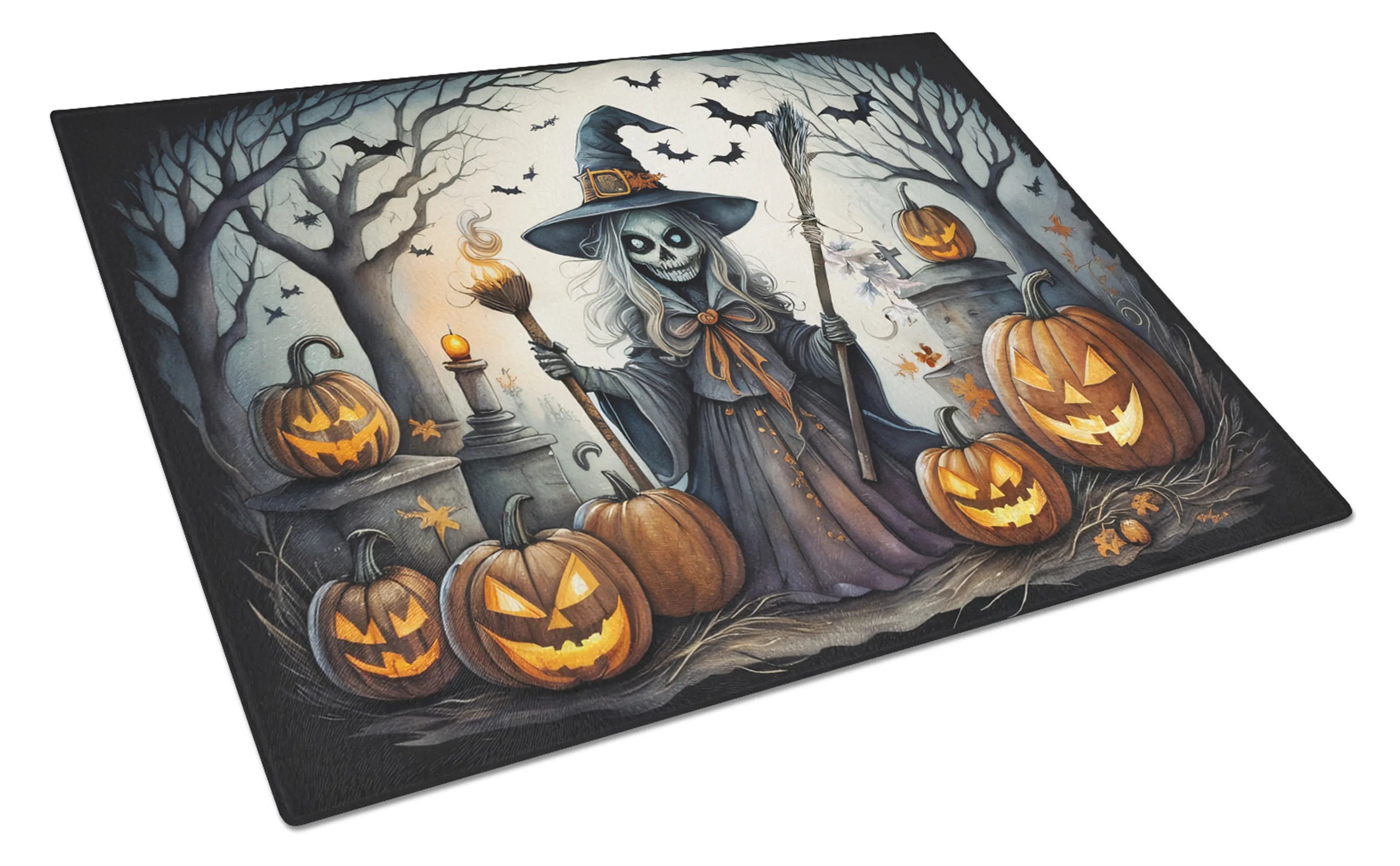 More Spooky Halloween Glass Cutting Board - Size: LARGE | Pack Of: 1 | Collection name: More spooky halloween