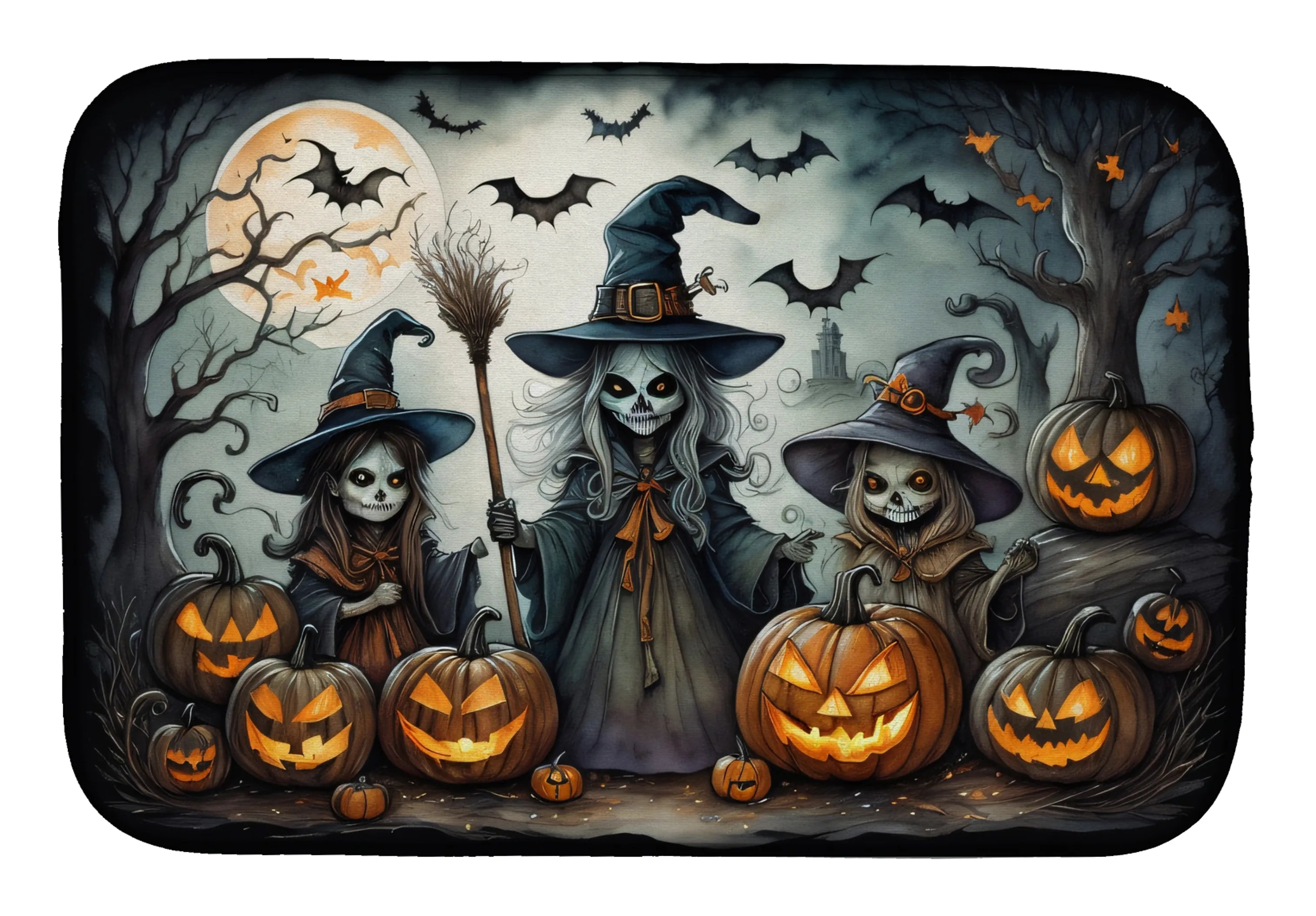 More Spooky Halloween Dish Drying Mat - Size: 14  X 21" | Pack Of: 1 | Collection name: More spooky halloween