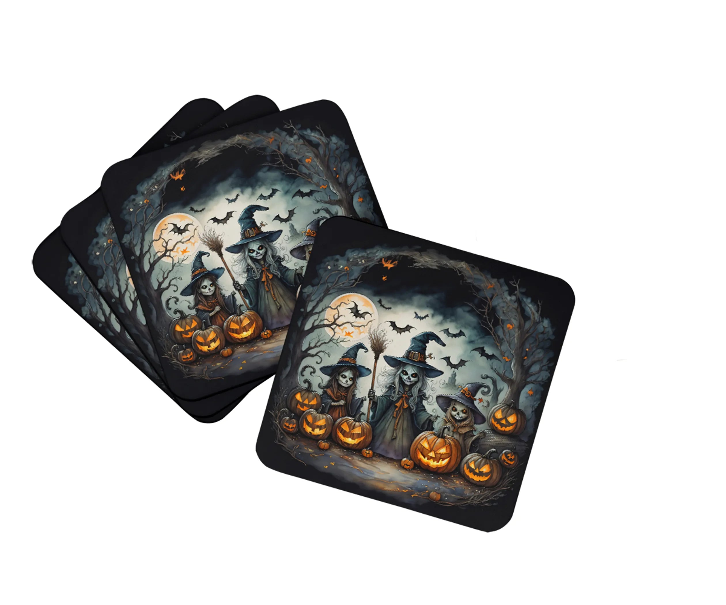 More Spooky Halloween Foam Coasters - Size: 3.5 | Pack Of: 1 | Collection name: More spooky halloween