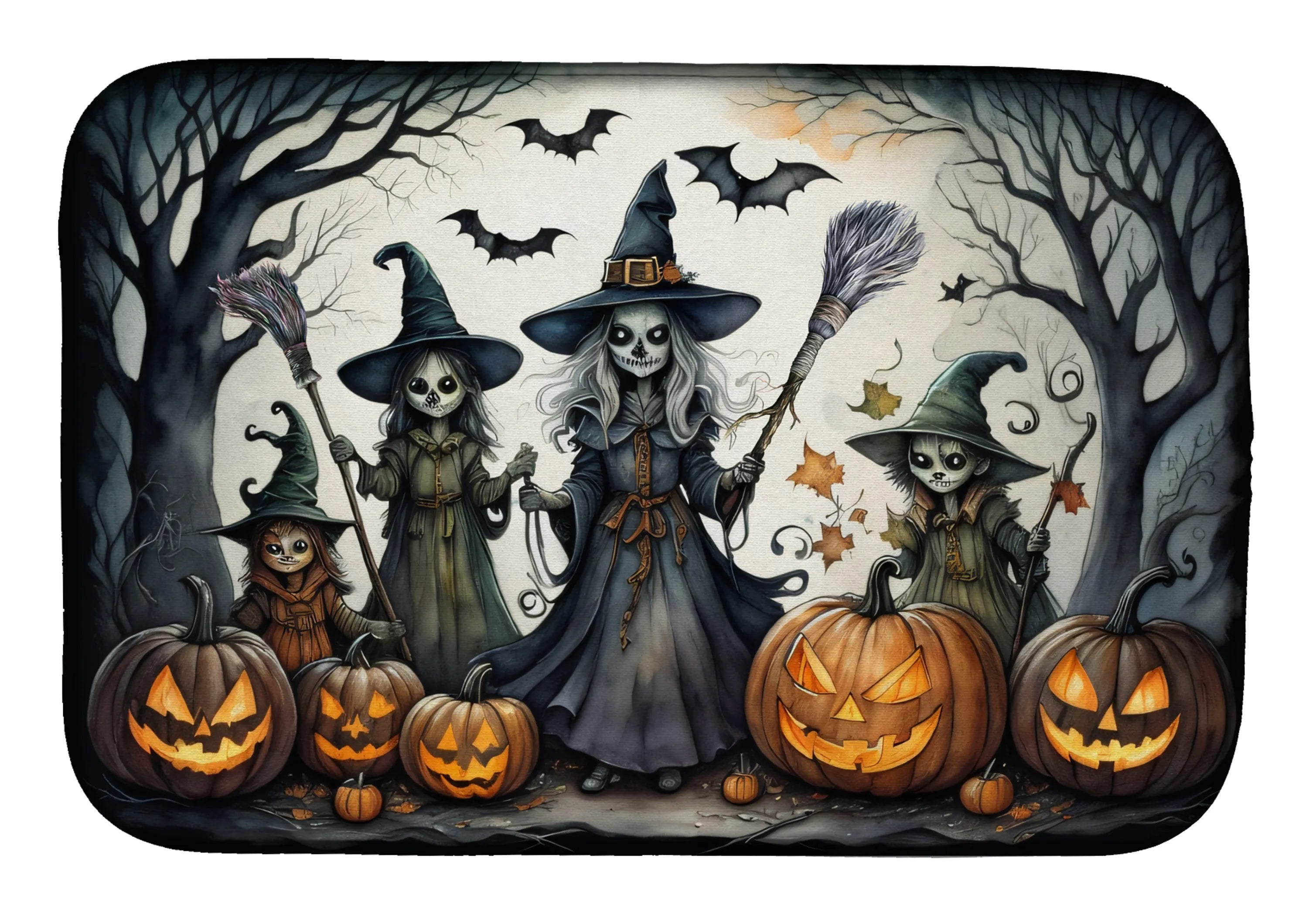 More Spooky Halloween Dish Drying Mat - Size: 14  X 21" | Pack Of: 1 | Collection name: More spooky halloween