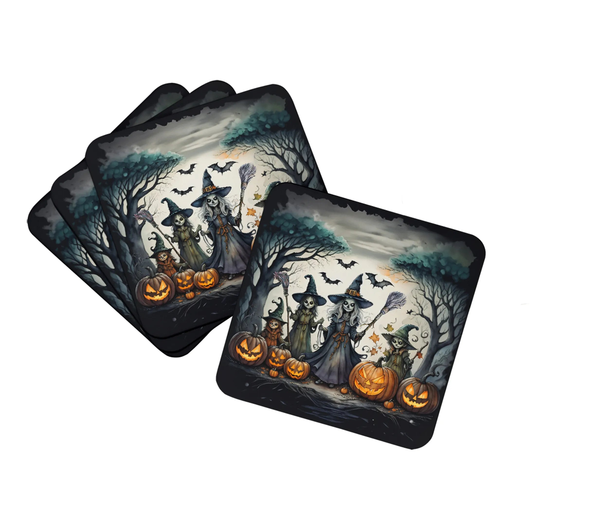 More Spooky Halloween Foam Coasters - Size: 3.5 | Pack Of: 1 | Collection name: More spooky halloween