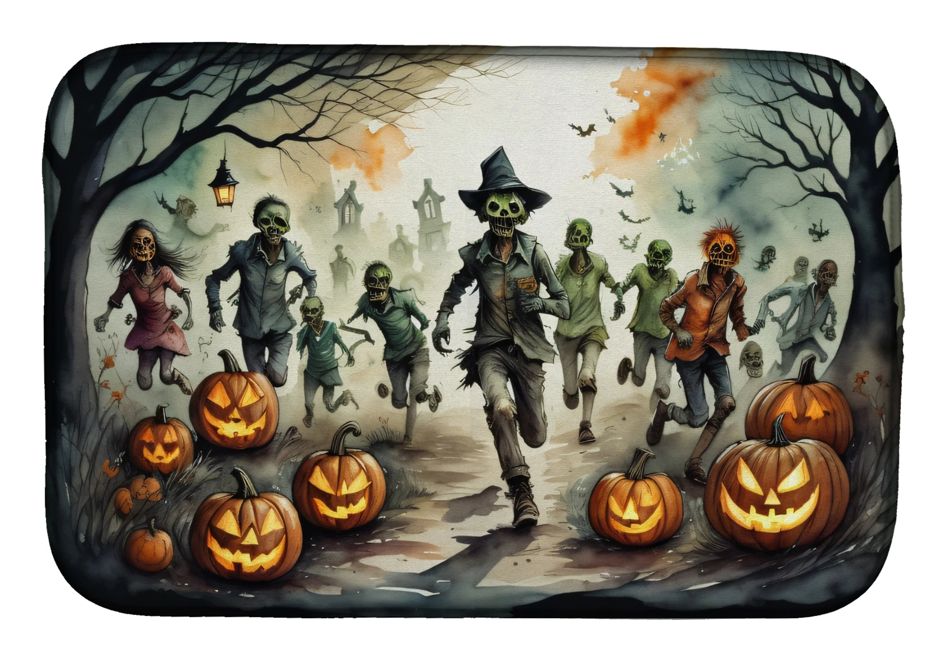 More Spooky Halloween Dish Drying Mat - Size: 14  X 21" | Pack Of: 1 | Collection name: More spooky halloween