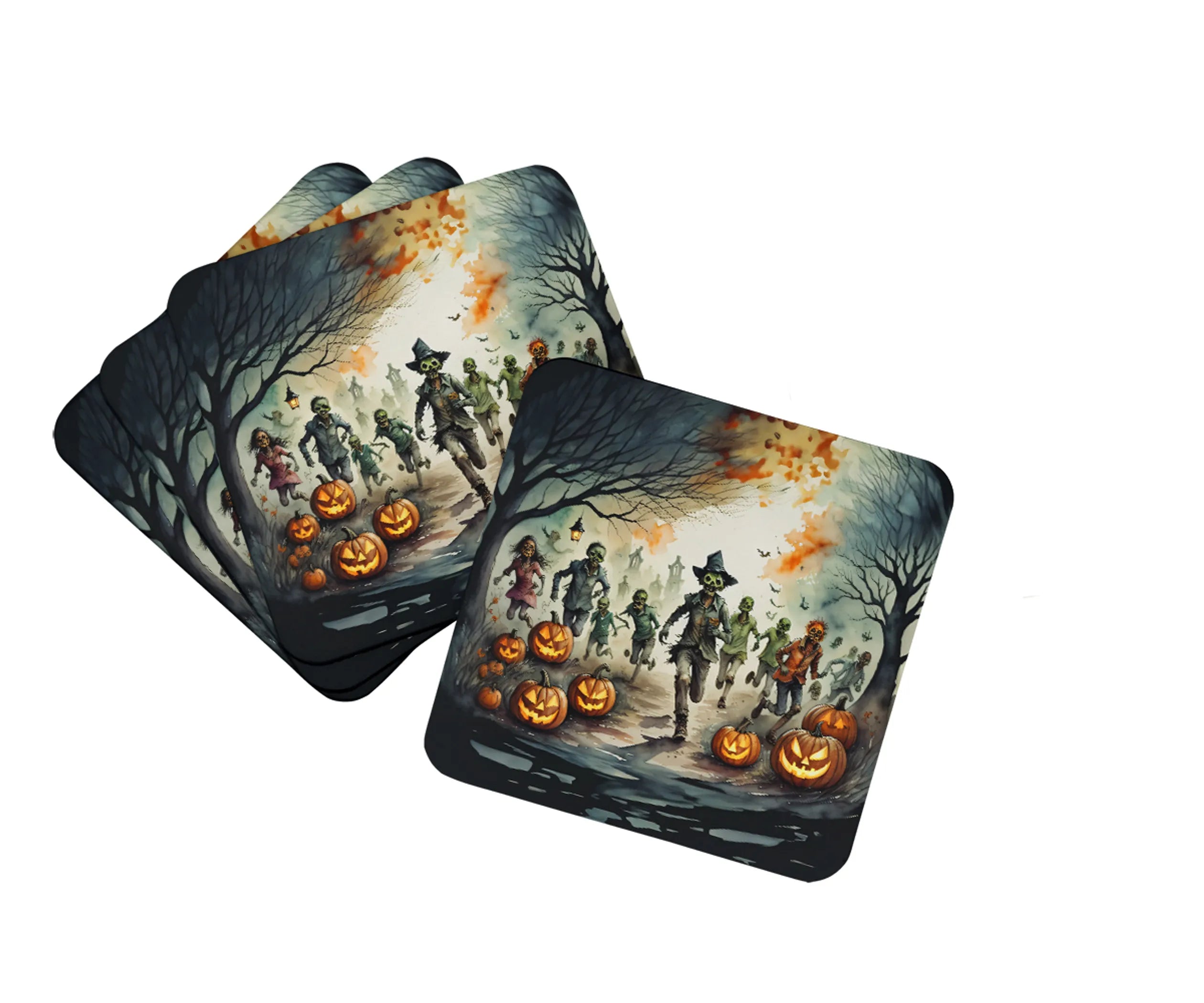 More Spooky Halloween Foam Coasters - Size: 3.5 | Pack Of: 1 | Collection name: More spooky halloween