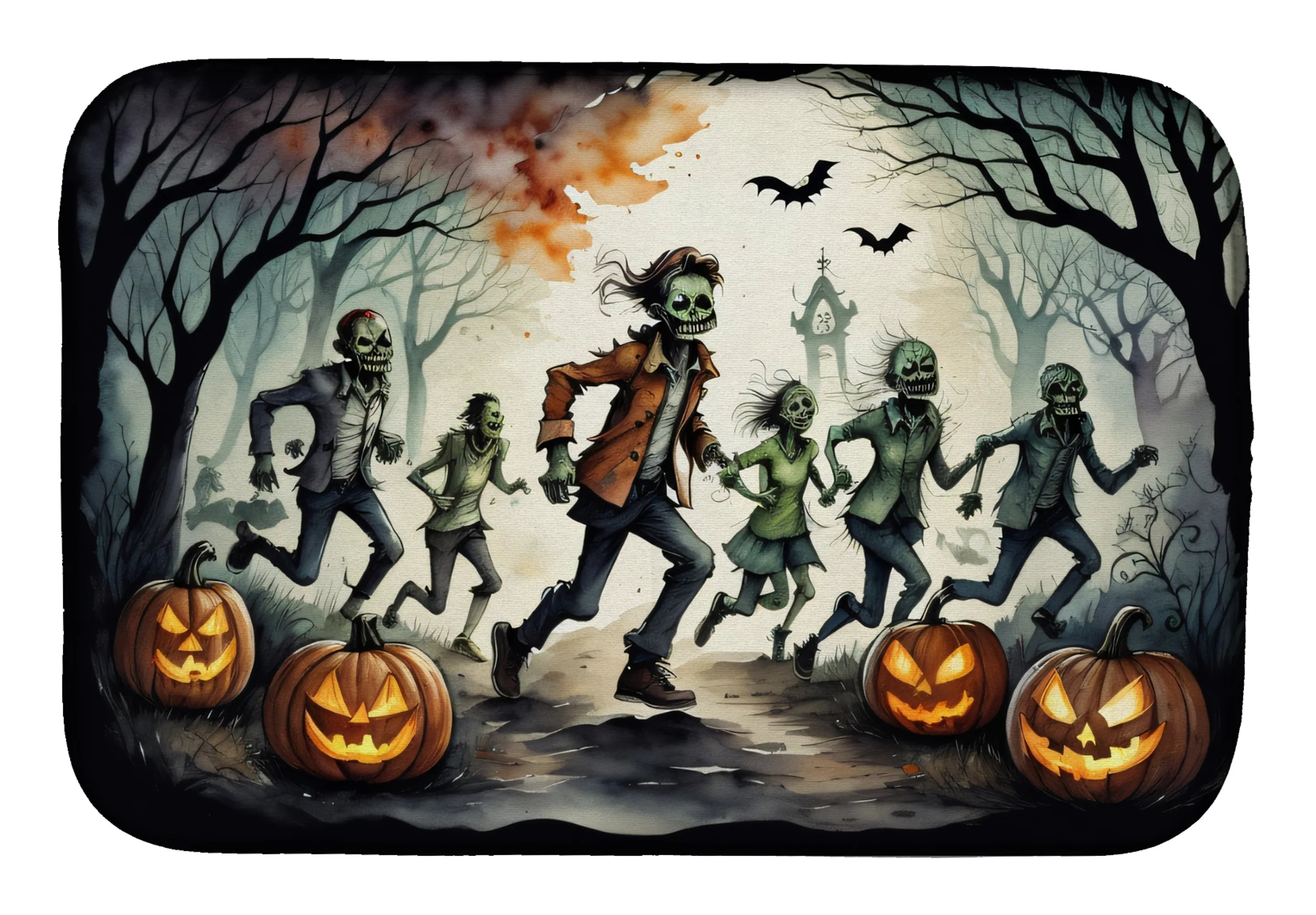 More Spooky Halloween Dish Drying Mat - Size: 14  X 21" | Pack Of: 1 | Collection name: More spooky halloween