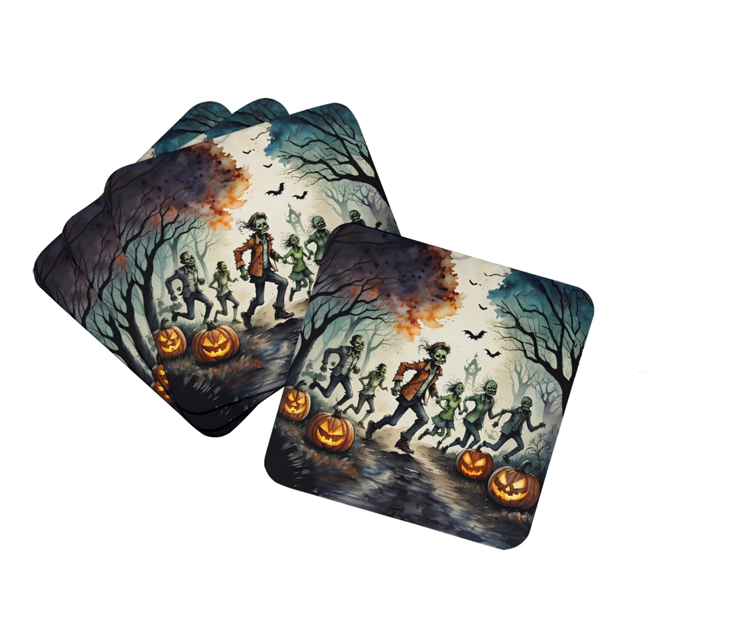 More Spooky Halloween Foam Coasters - Size: 3.5 | Pack Of: 1 | Collection name: More spooky halloween