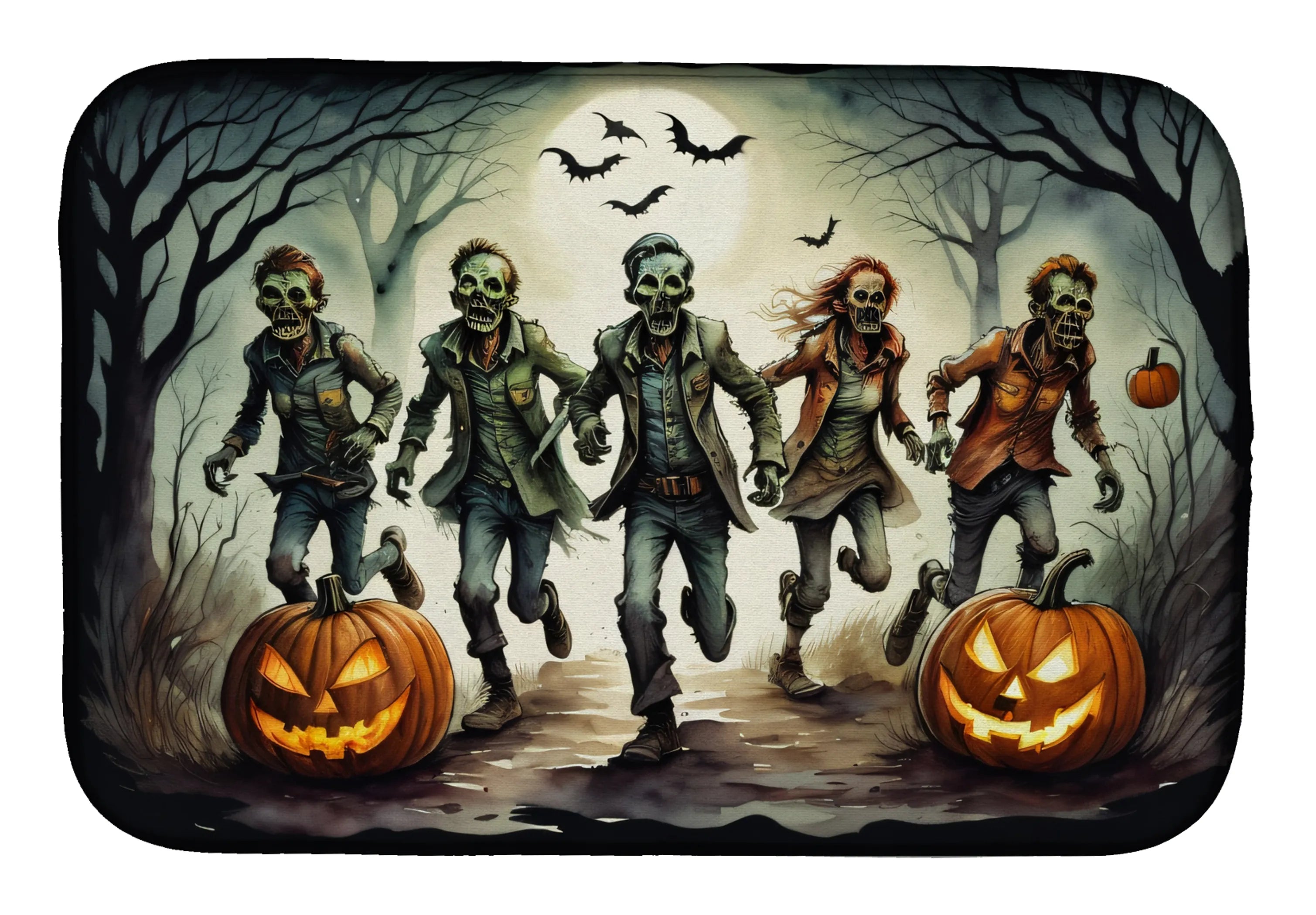 More Spooky Halloween Dish Drying Mat - Size: 14  X 21" | Pack Of: 1 | Collection name: More spooky halloween