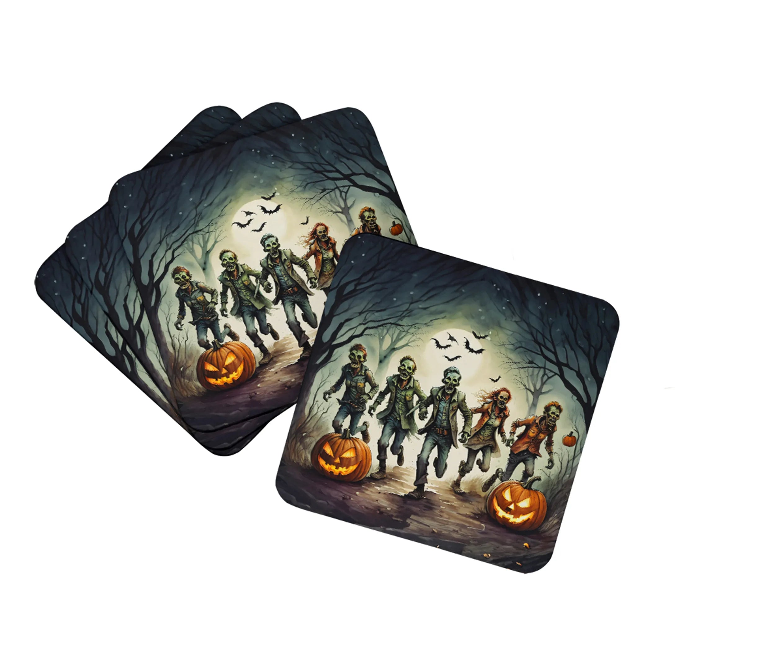 More Spooky Halloween Foam Coasters - Size: 3.5 | Pack Of: 1 | Collection name: More spooky halloween