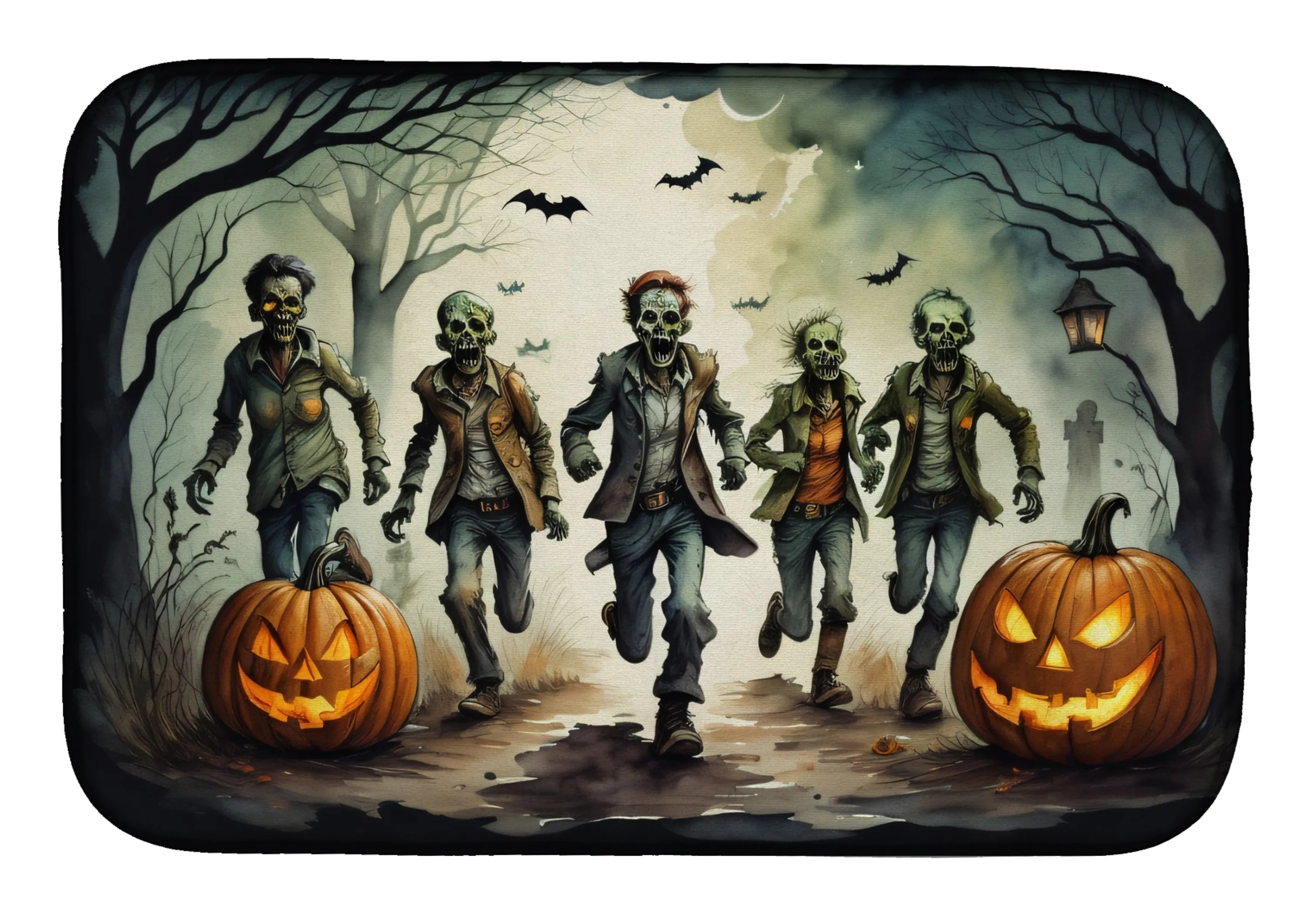 More Spooky Halloween Dish Drying Mat - Size: 14  X 21" | Pack Of: 1 | Collection name: More spooky halloween
