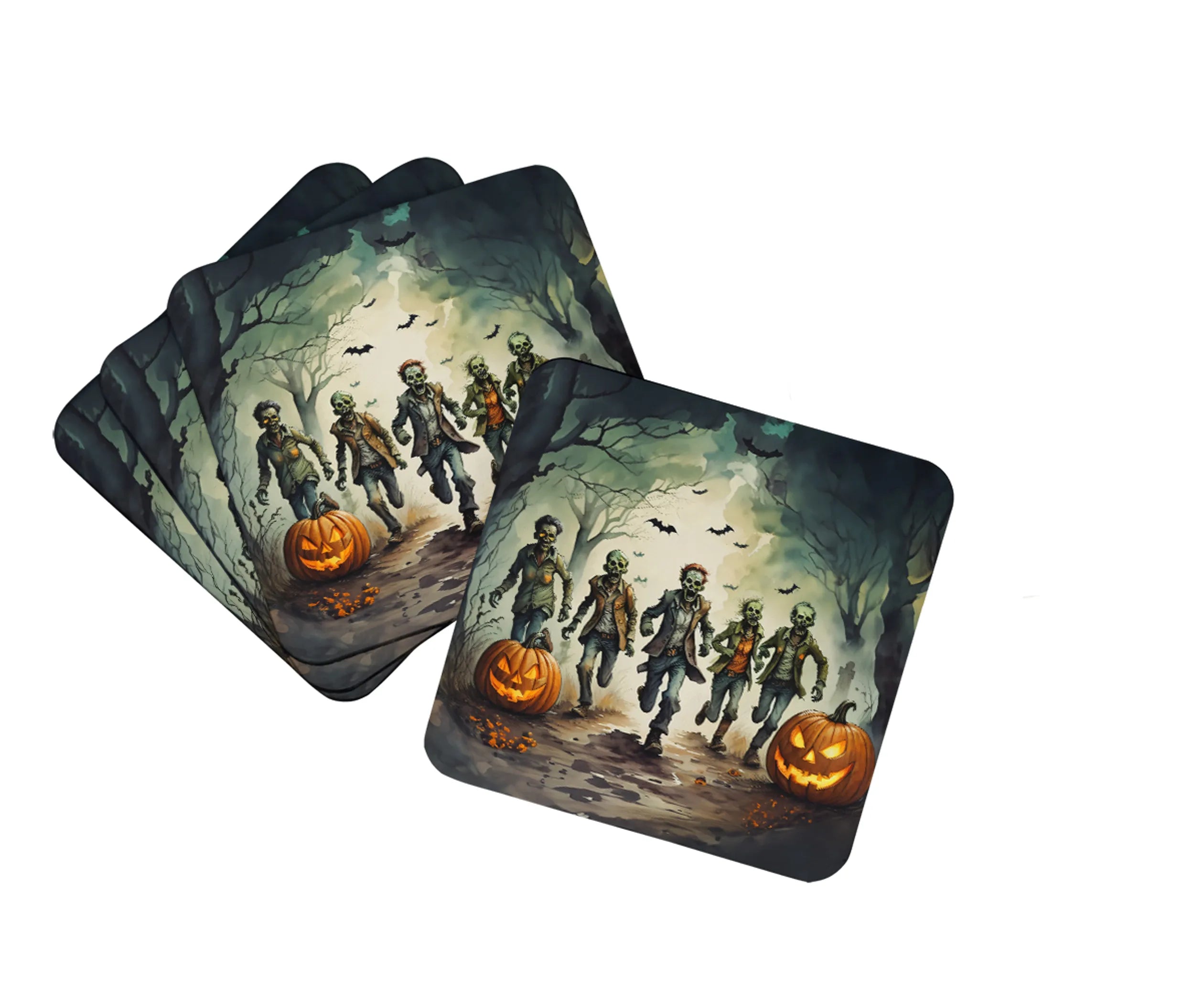 More Spooky Halloween Foam Coasters - Size: 3.5 | Pack Of: 1 | Collection name: More spooky halloween