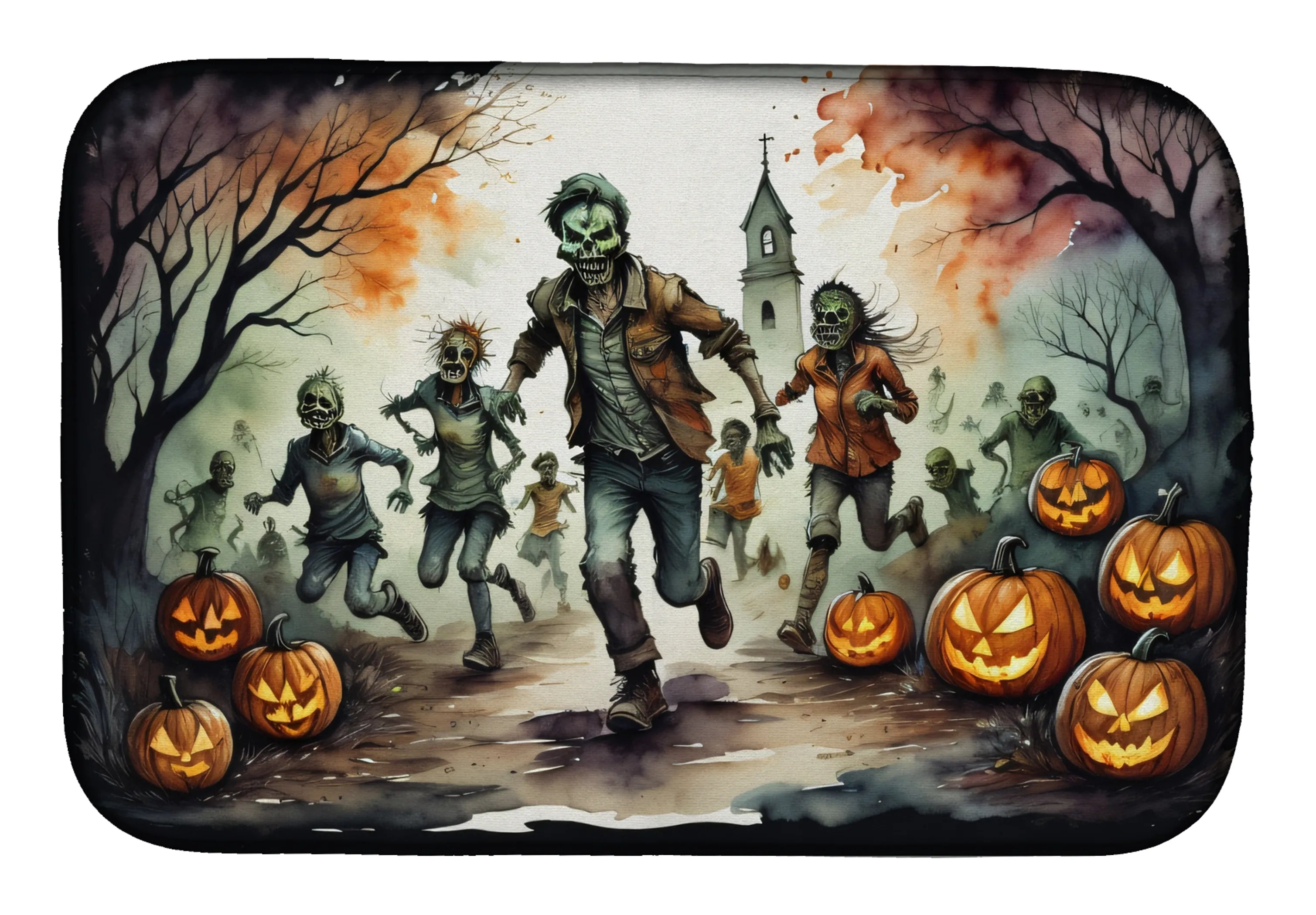 More Spooky Halloween Dish Drying Mat - Size: 14  X 21" | Pack Of: 1 | Collection name: More spooky halloween