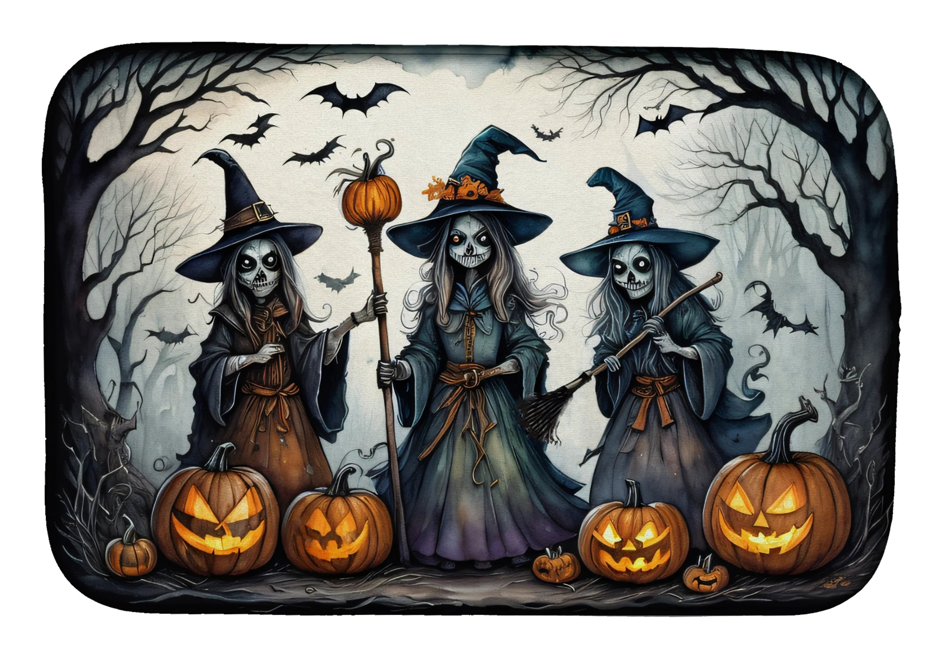 More Spooky Halloween Dish Drying Mat - Size: 14  X 21" | Pack Of: 1 | Collection name: More spooky halloween