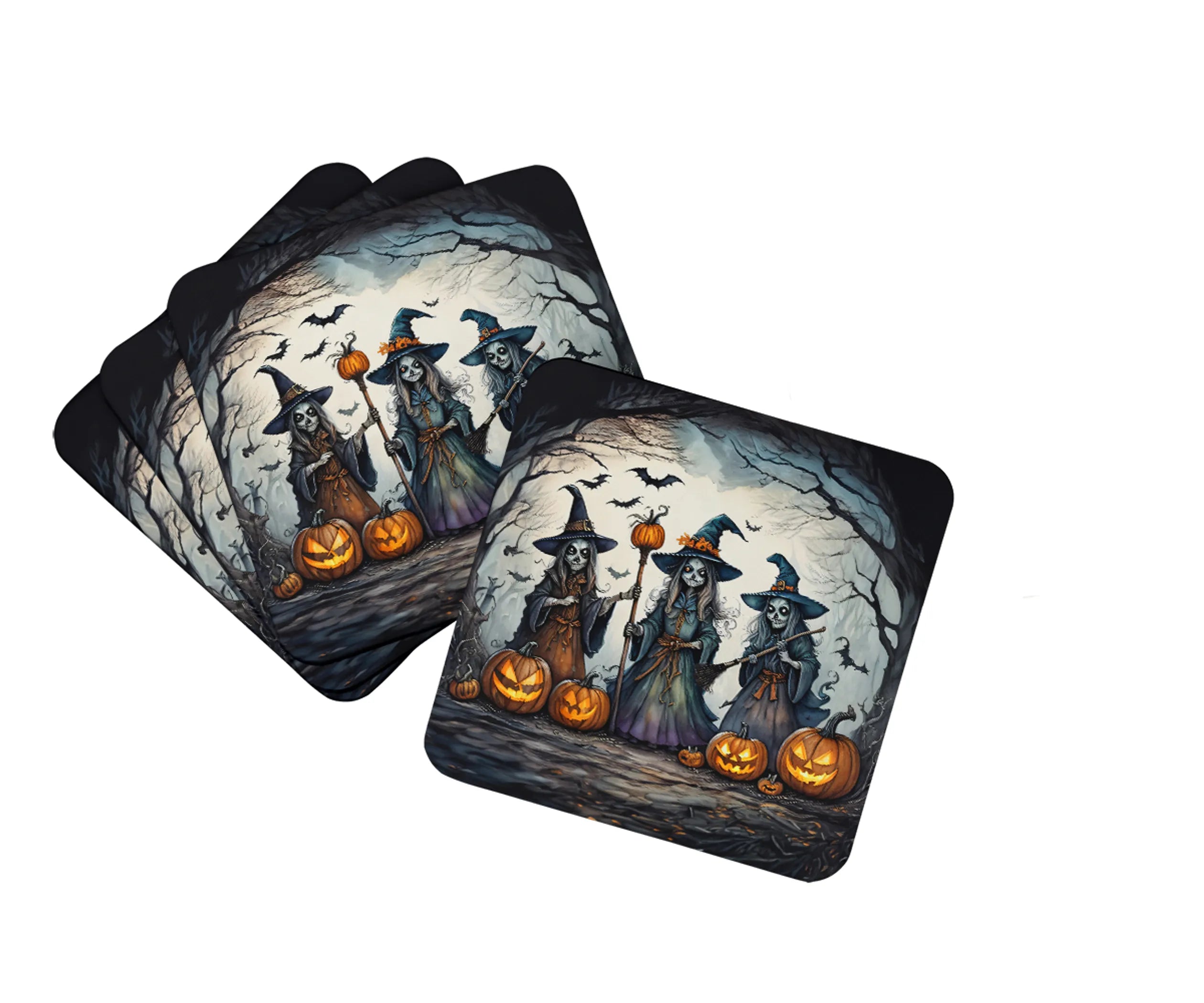More Spooky Halloween Foam Coasters - Size: 3.5 | Pack Of: 1 | Collection name: More spooky halloween
