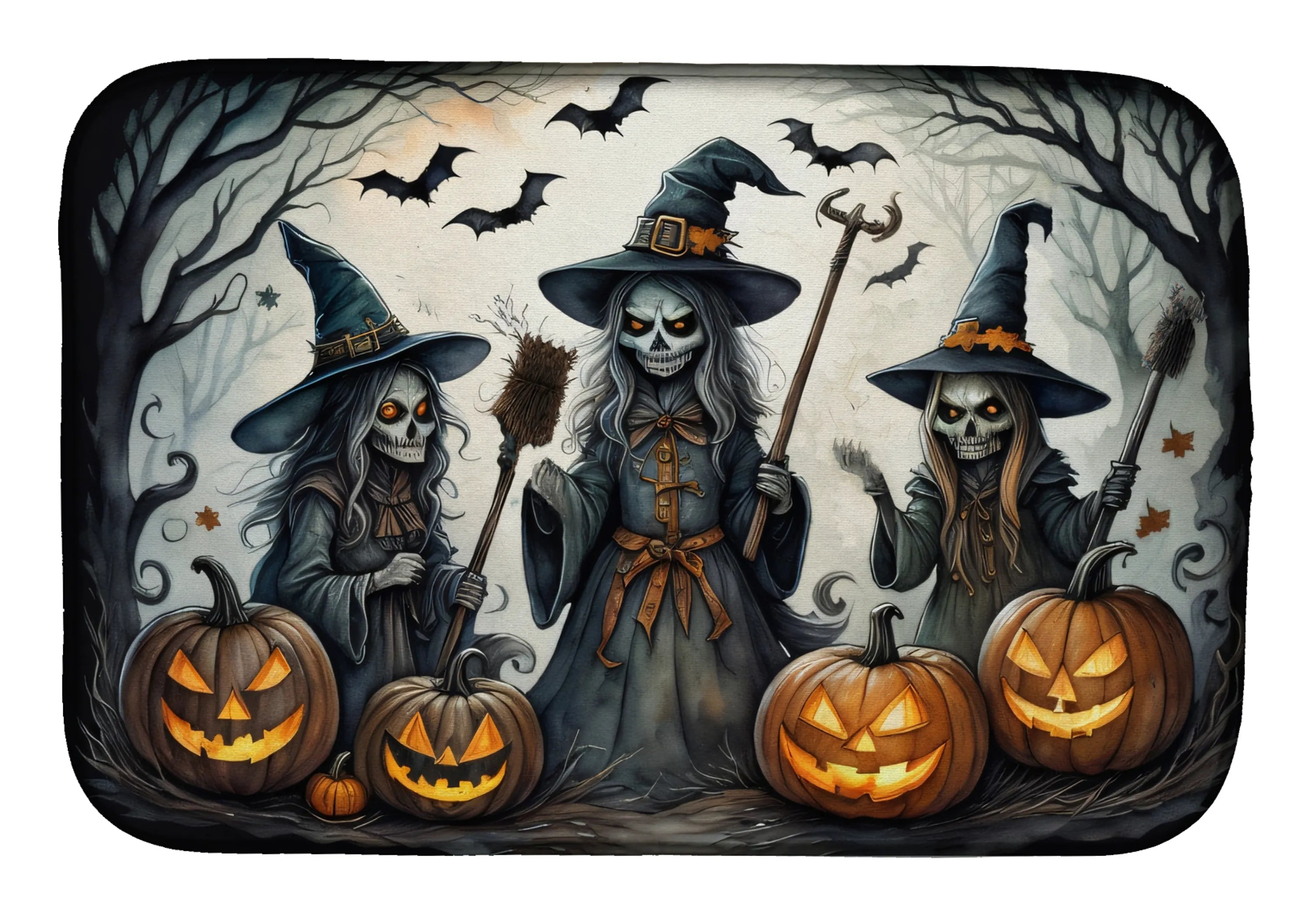 More Spooky Halloween Dish Drying Mat - Size: 14  X 21" | Pack Of: 1 | Collection name: More spooky halloween