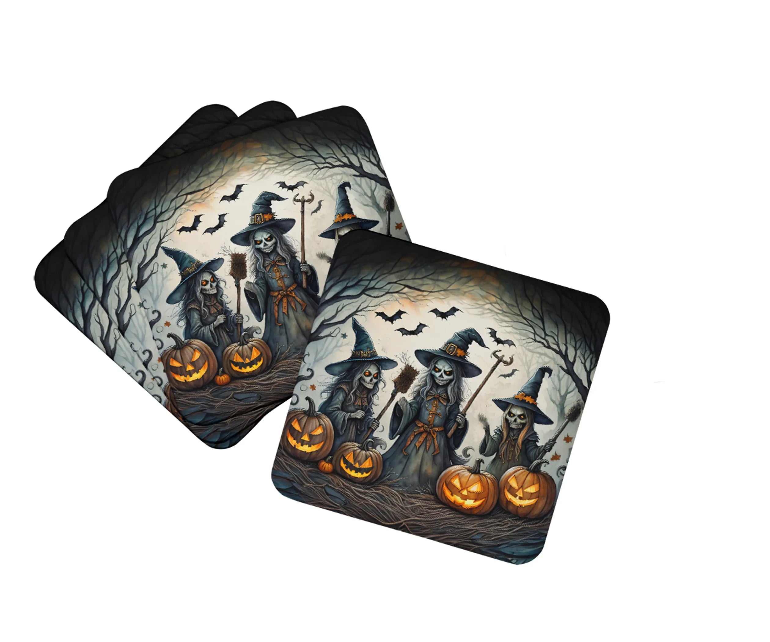 More Spooky Halloween Foam Coasters - Size: 3.5 | Pack Of: 1 | Collection name: More spooky halloween